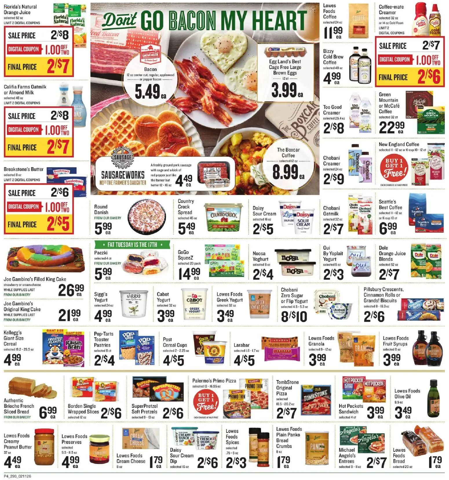 Lowes Foods Weekly Ad - SC - valid from 11.02.2026 | Page: 5 | Products: Bakery, Butter, Oil, Pepper