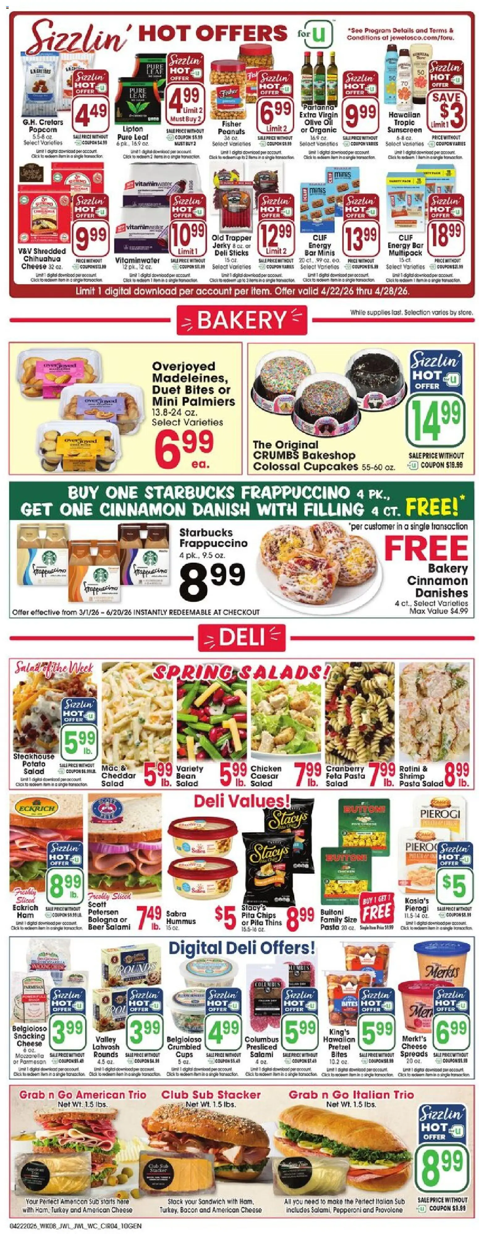 Jewel Osco Weekly Ad - IL - valid from 22.04.2026 | Page: 4 | Products: Pin, Oil, Pasta, Chips