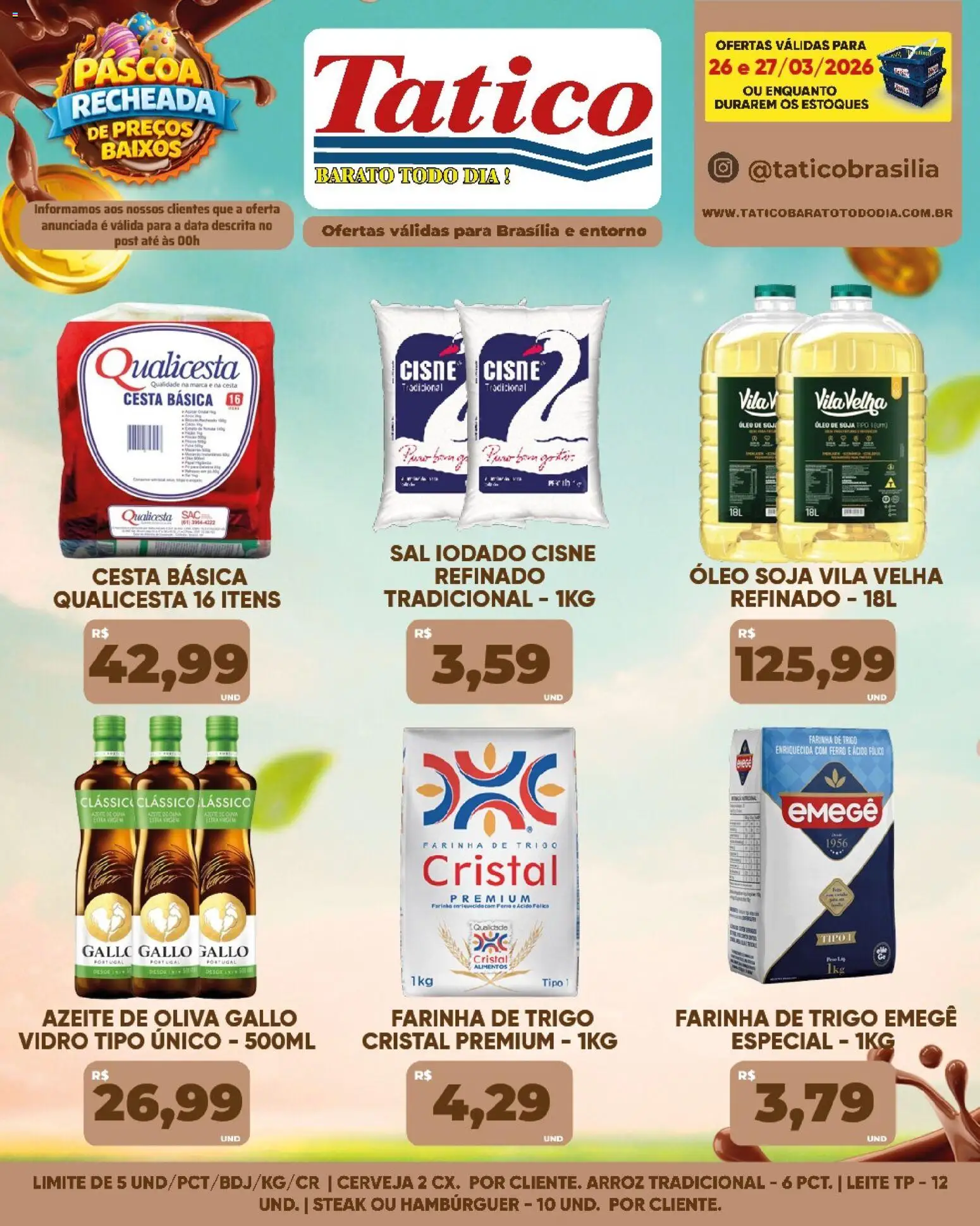 Tatico Folheto - válido de 26.03.2026 | Página: 2 | Produtos: Leite, Óleo, Cerveja, Sal