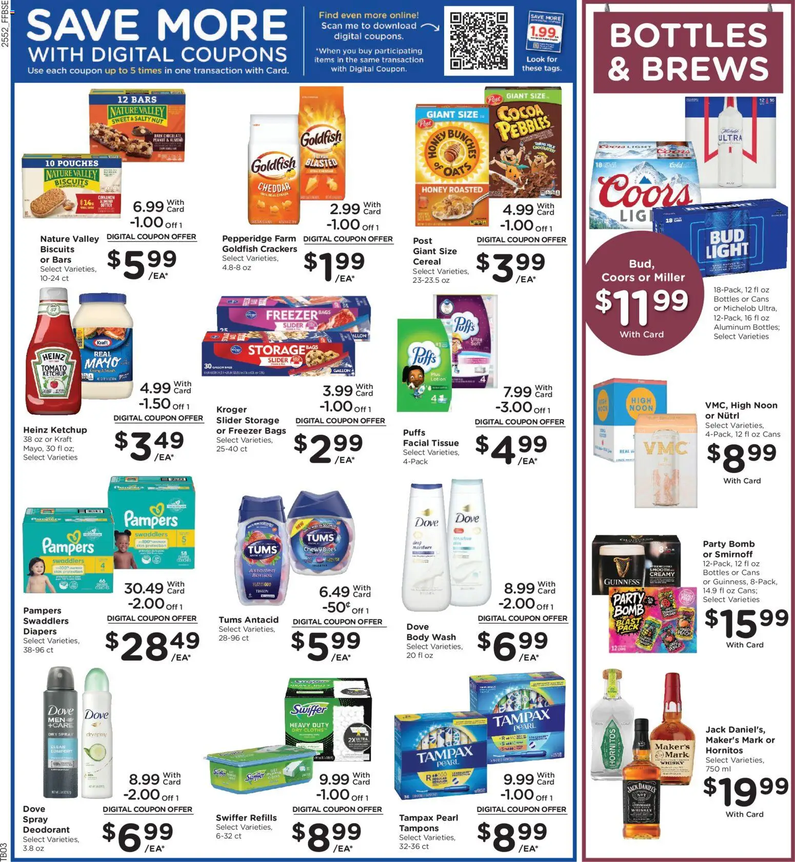 Fry's Food Weekly Ad - valid from 28.01.2026 | Page: 5 | Products: Butter, Tampons, Body Wash, Whiskey