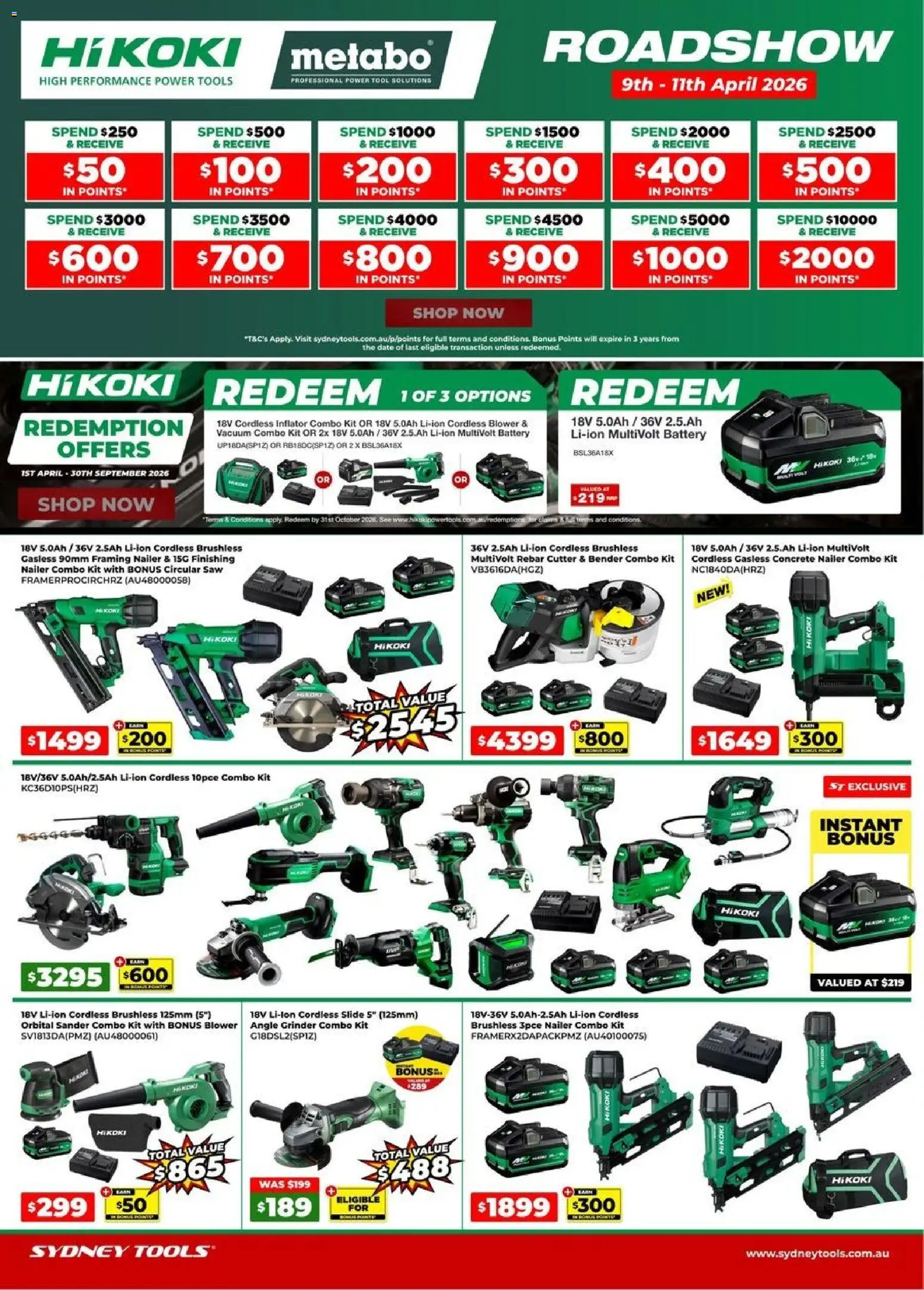 Sydney Tools catalogue - valid from 09.04.2026 | Page: 1 | Products: Battery, Date, Cutter, Tools