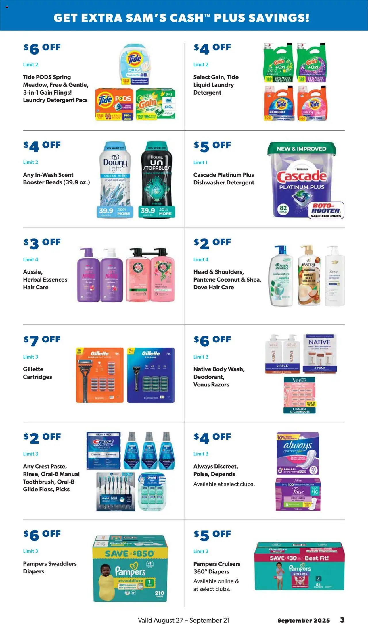 Sam's Club Instant Savings Book September - valid from 27.08.2025 | Page: 3 | Products: Safe, Detergent, Boots, Dishwasher