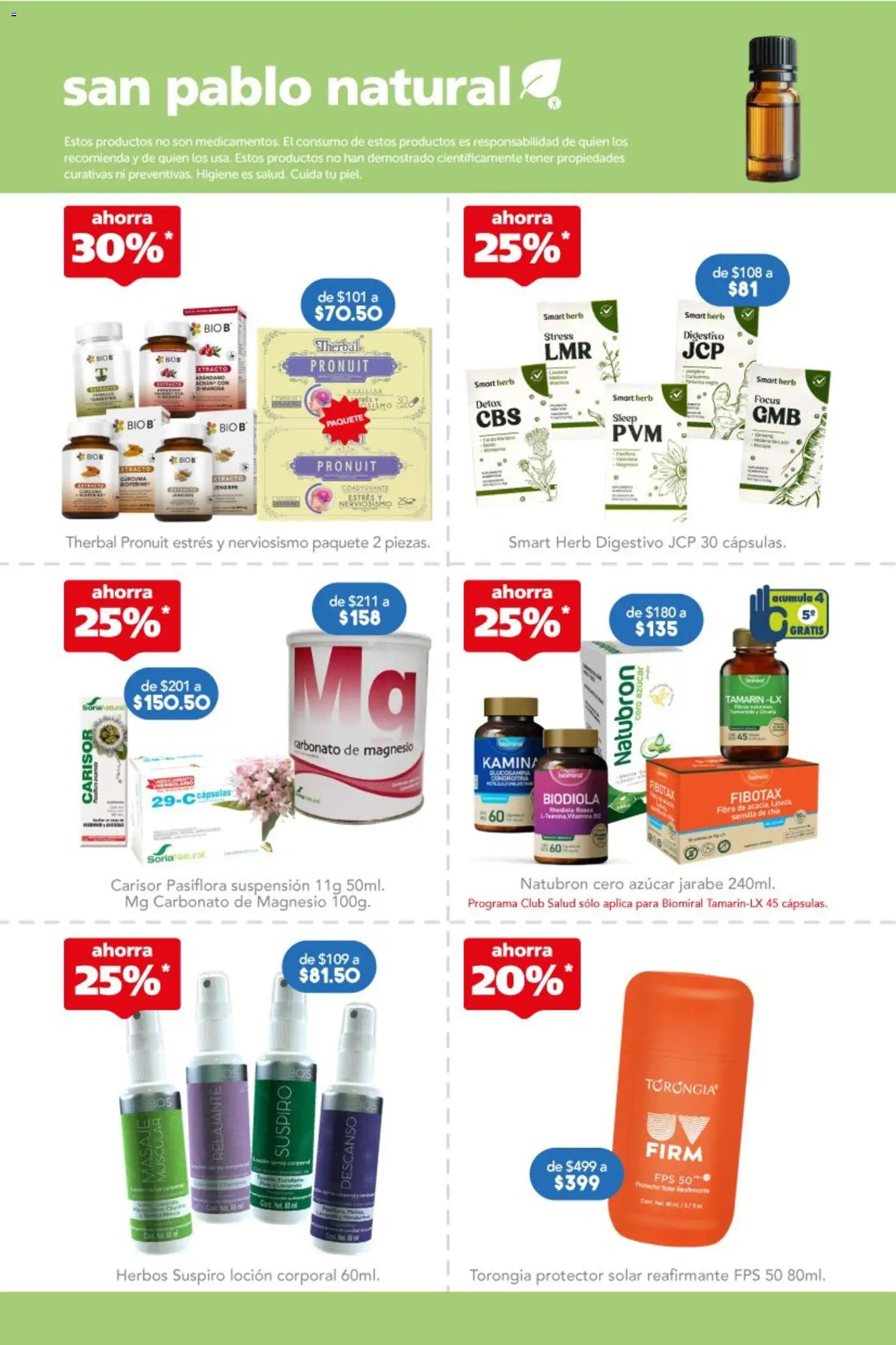 Nuevas ofertas de Farmacia San Pablo válidas en toda la República Mexicana desde el 18.01.2026. ¡Encuentra las mejores ofertas en Farmacia San Pablo catálogo! | Página: 4 | Productos: Azúcar, Loción, Protector solar