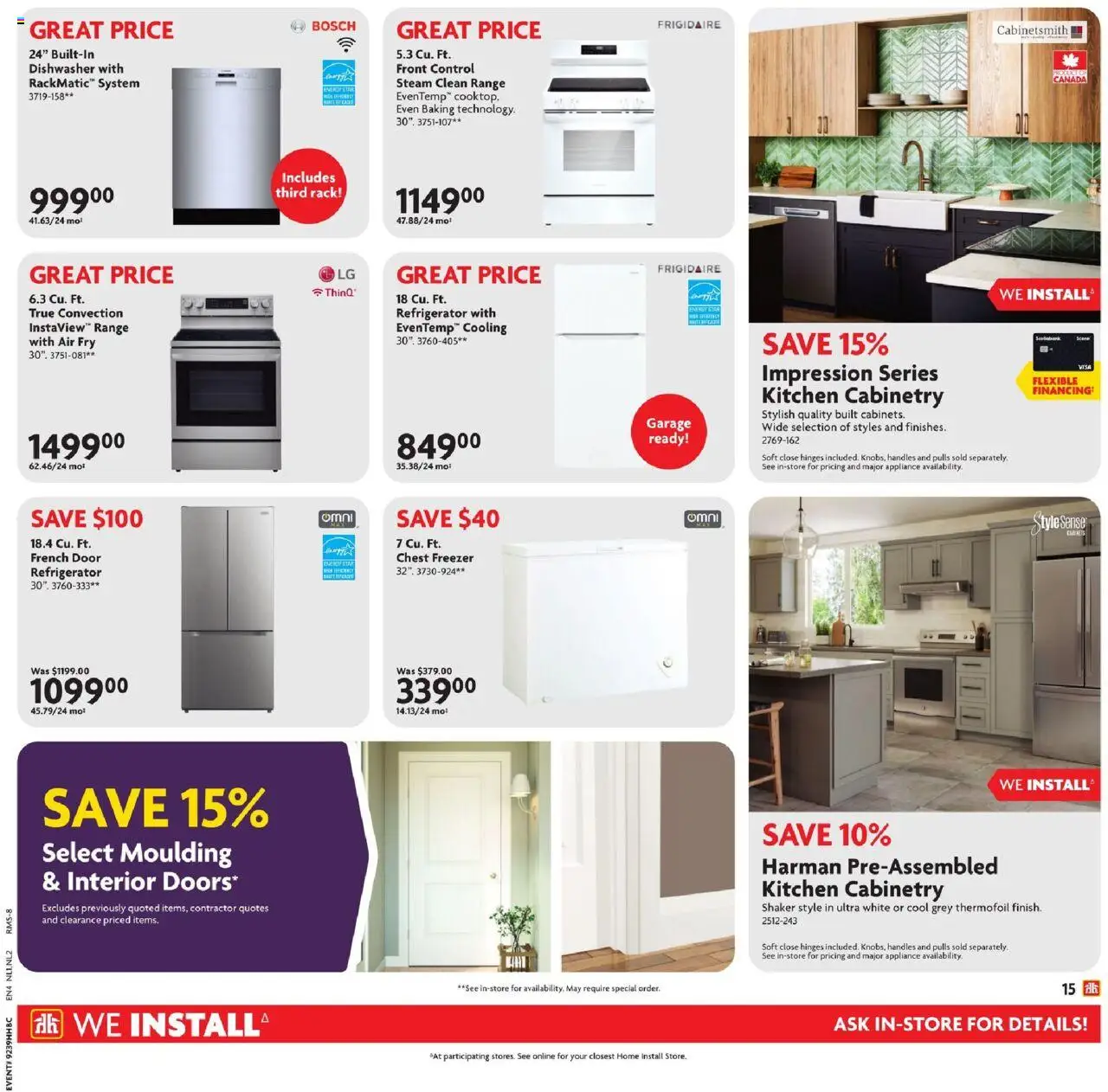 Home Hardware flyer valid from 25.09.2025 | Page: 16 | Products: Refrigerator, Freezer, Dishwasher