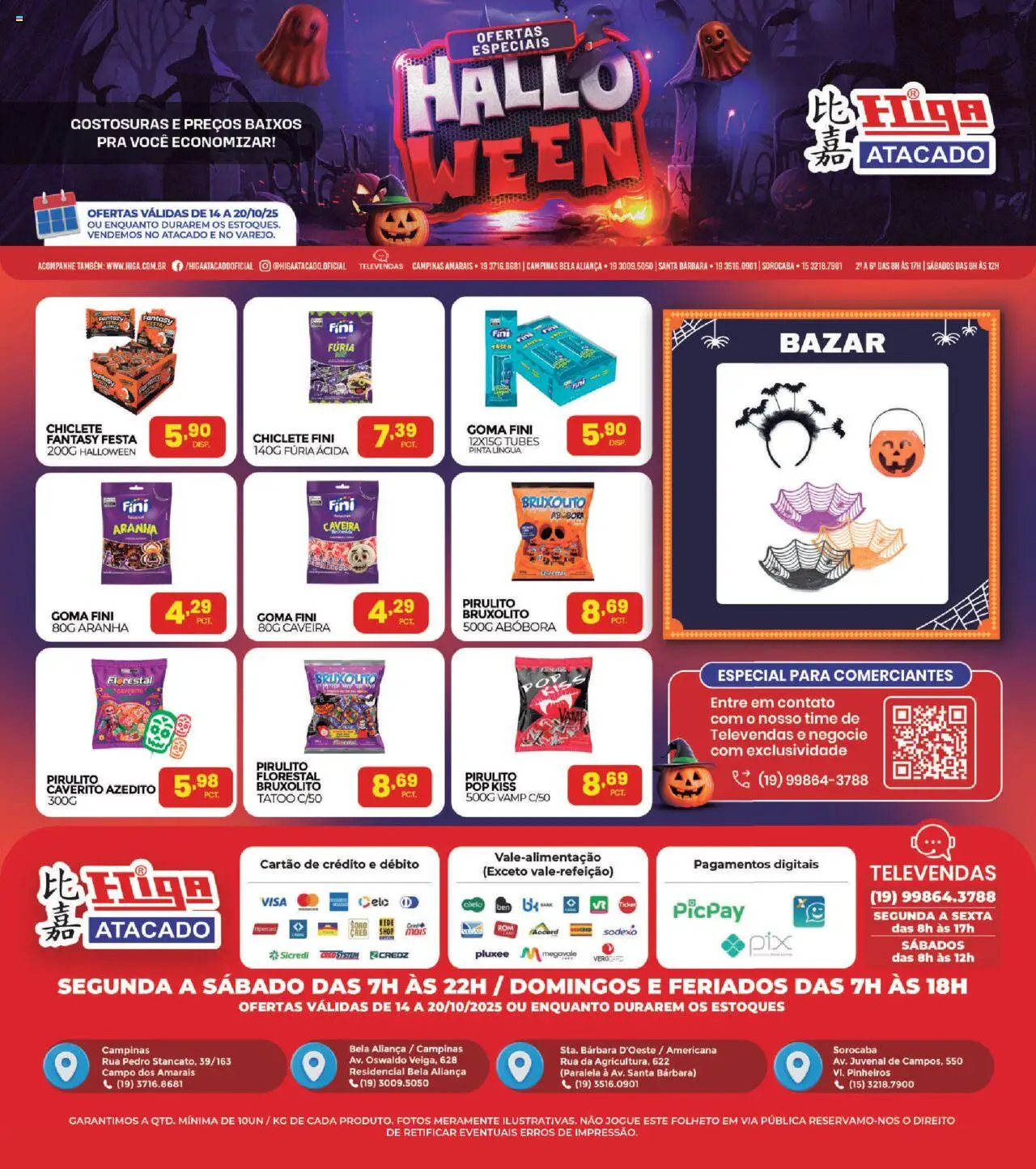 Higa Atacado Folheto - válido de 14.10.2025 | Página: 1 | Produtos: Abóbora, Aliança, Chiclete