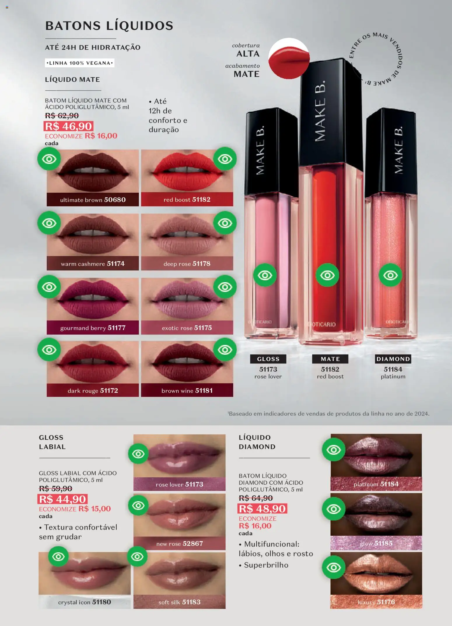 O Boticário Folheto - válido de 03.11.2025 | Página: 136 | Produtos: Batom, Gloss labial, Multifuncional