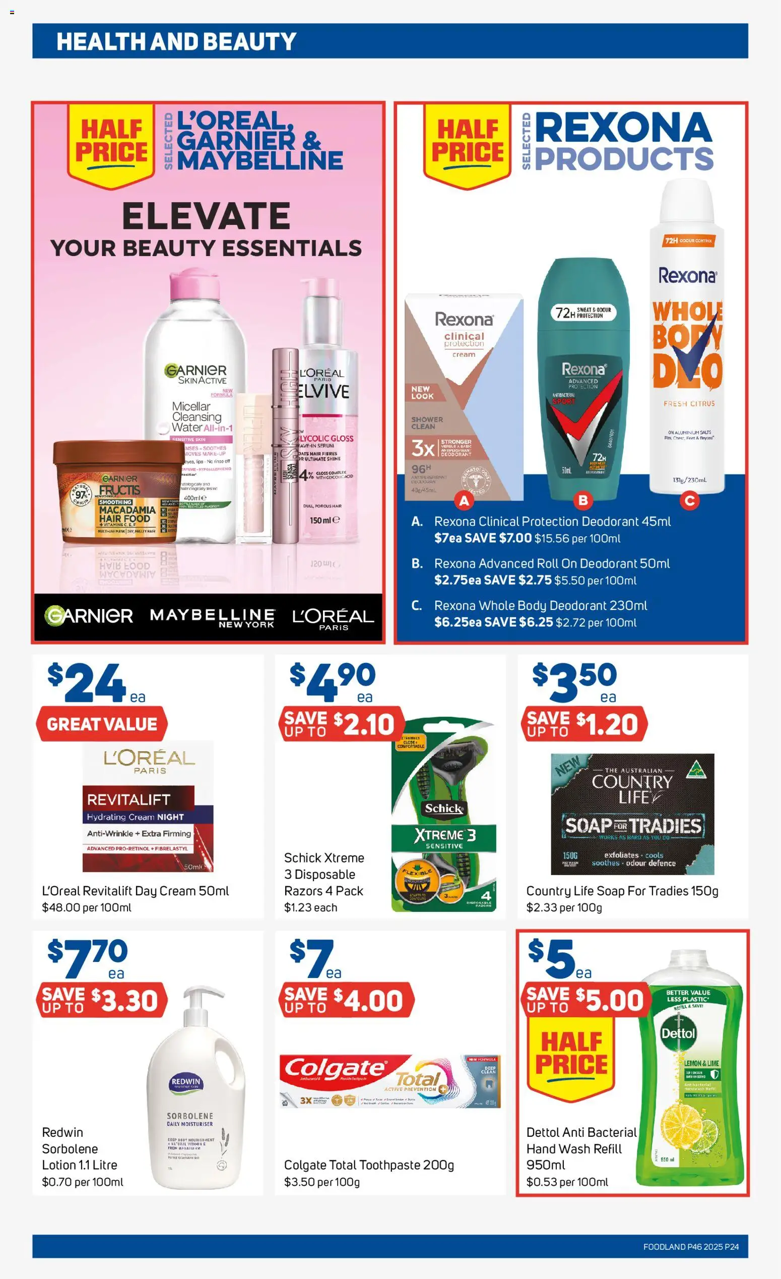 Foodland catalogue - valid from 12.11.2025 | Page: 24 | Products: Shower, Deodorant, Cream, Lemon