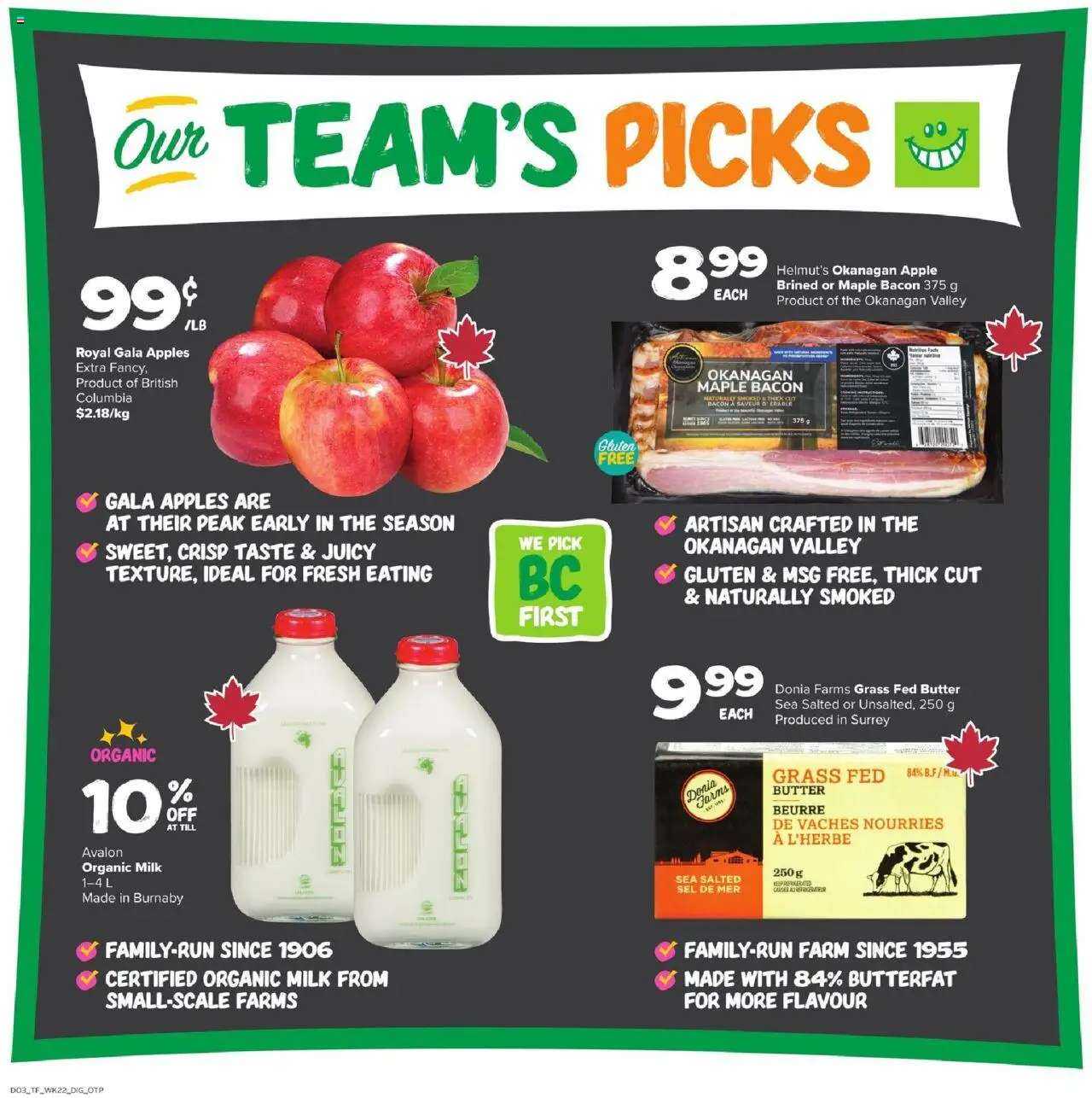 Thrifty Foods flyer valid from 25.09.2025 | Page: 11 | Products: Milk, Butter, Apples