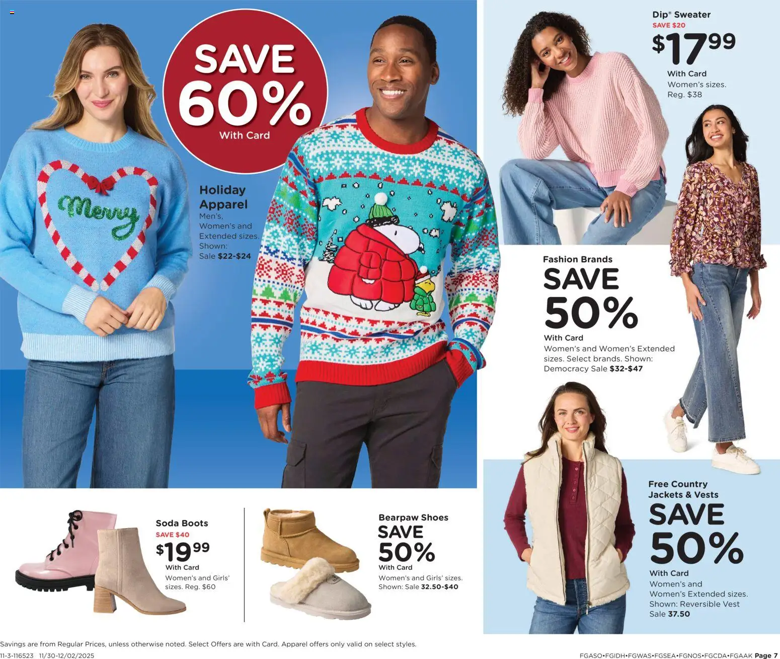 Fred Meyer 3 Days of Deals - valid from 30.11.2025 | Page: 7 | Products: Sweater, Vest, Boots