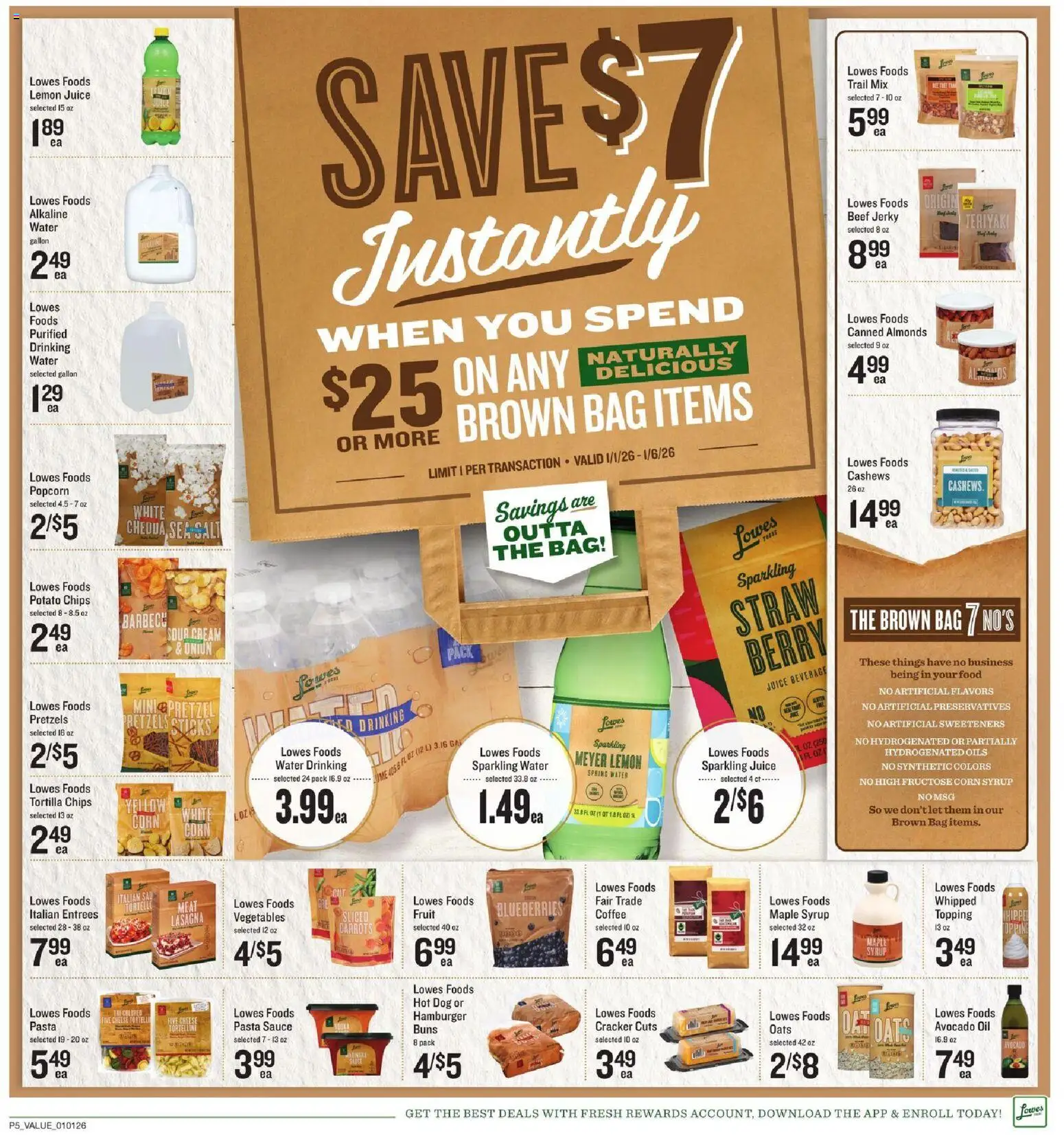 Lowes Foods Weekly Ad - NC - valid from 01.01.2026 | Page: 6 | Products: Oil, Beef, Cream, Bag