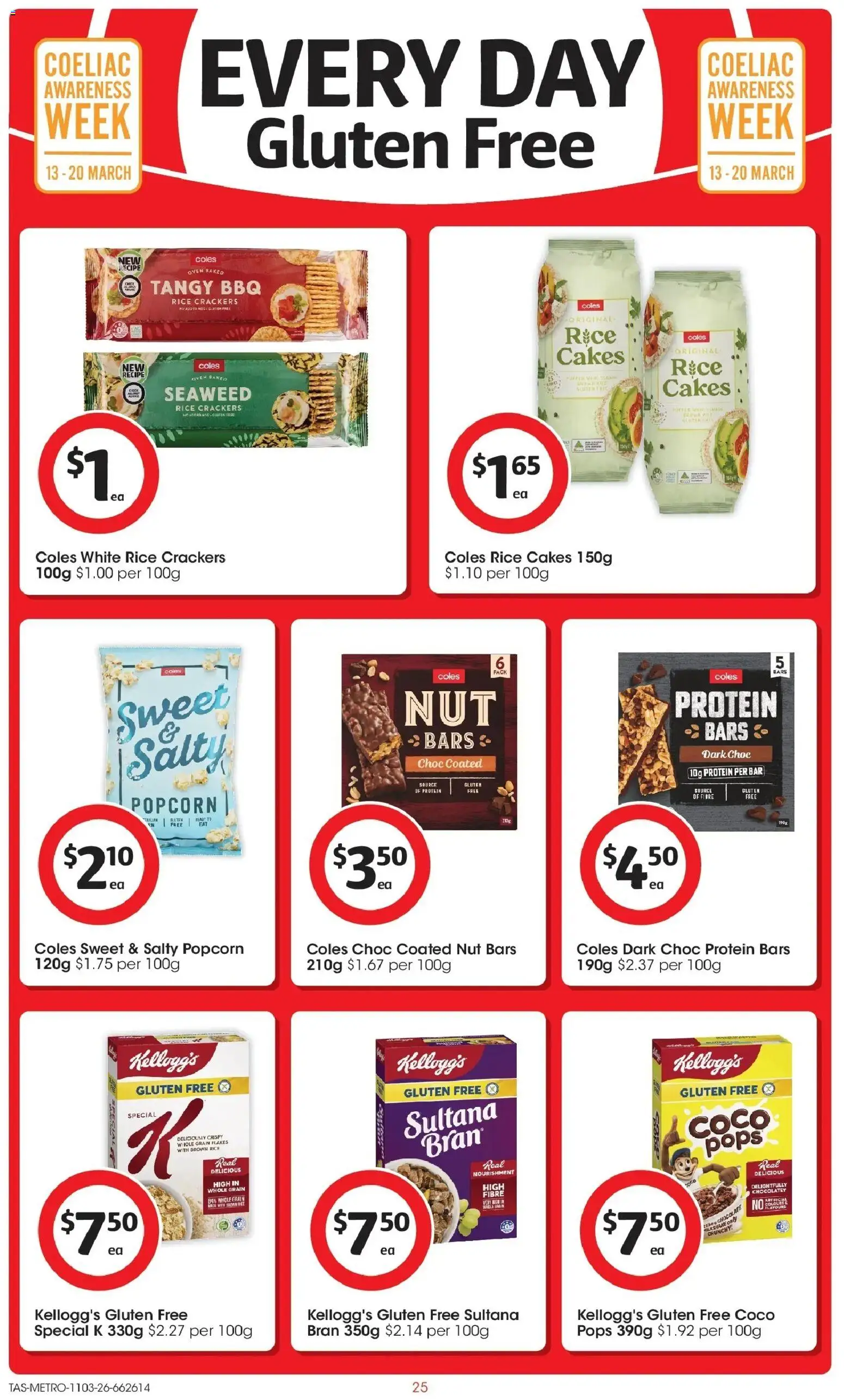 Coles catalogue - valid from 11.03.2026 | Page: 25 | Products: Chocolate, Rice, Popcorn, Flakes