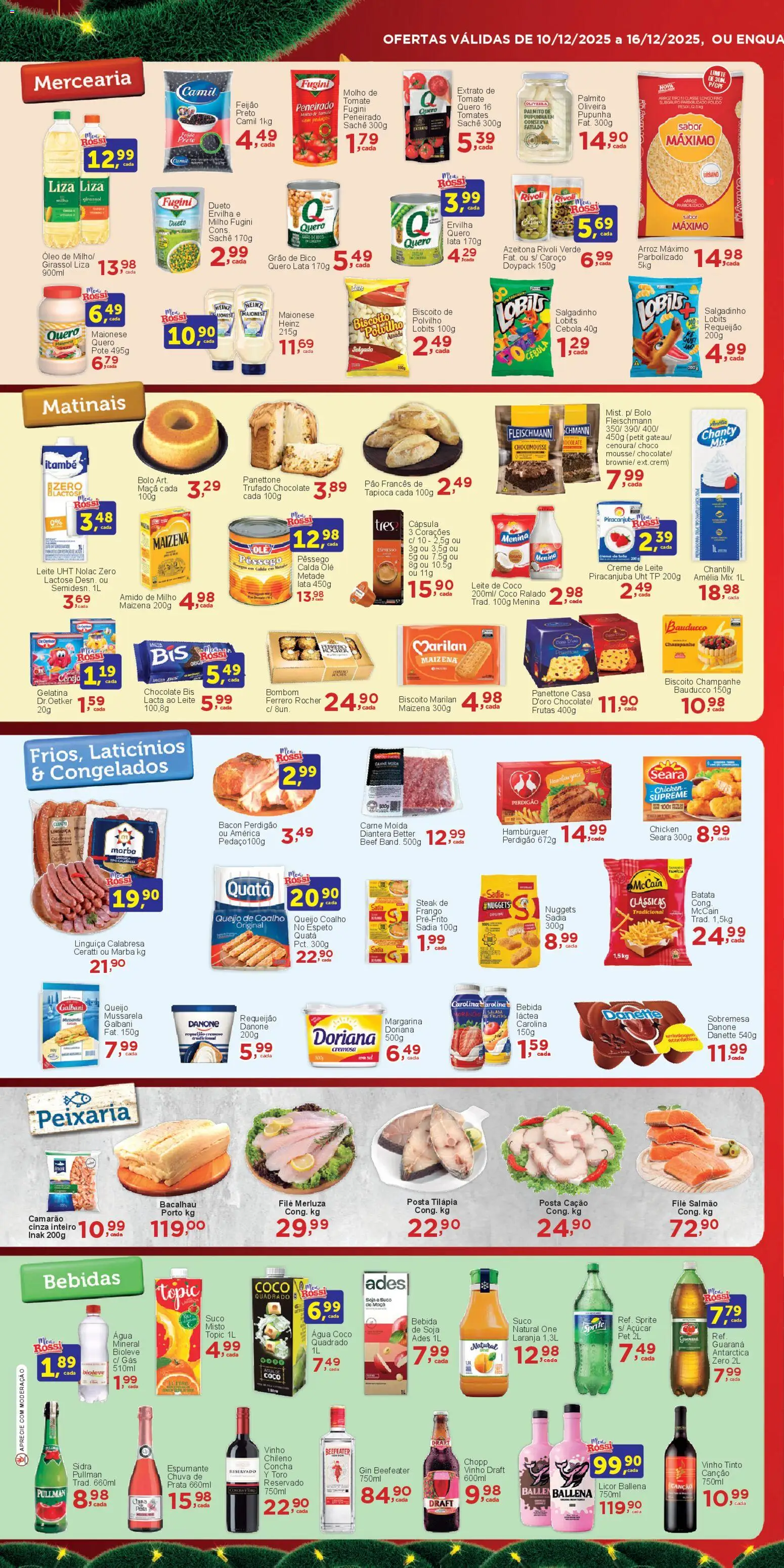 Rossi Supermercados Folheto - válido de 10.12.2025 | Página: 2 | Produtos: Bacalhau, Espumante, Carne moída, Gelatina