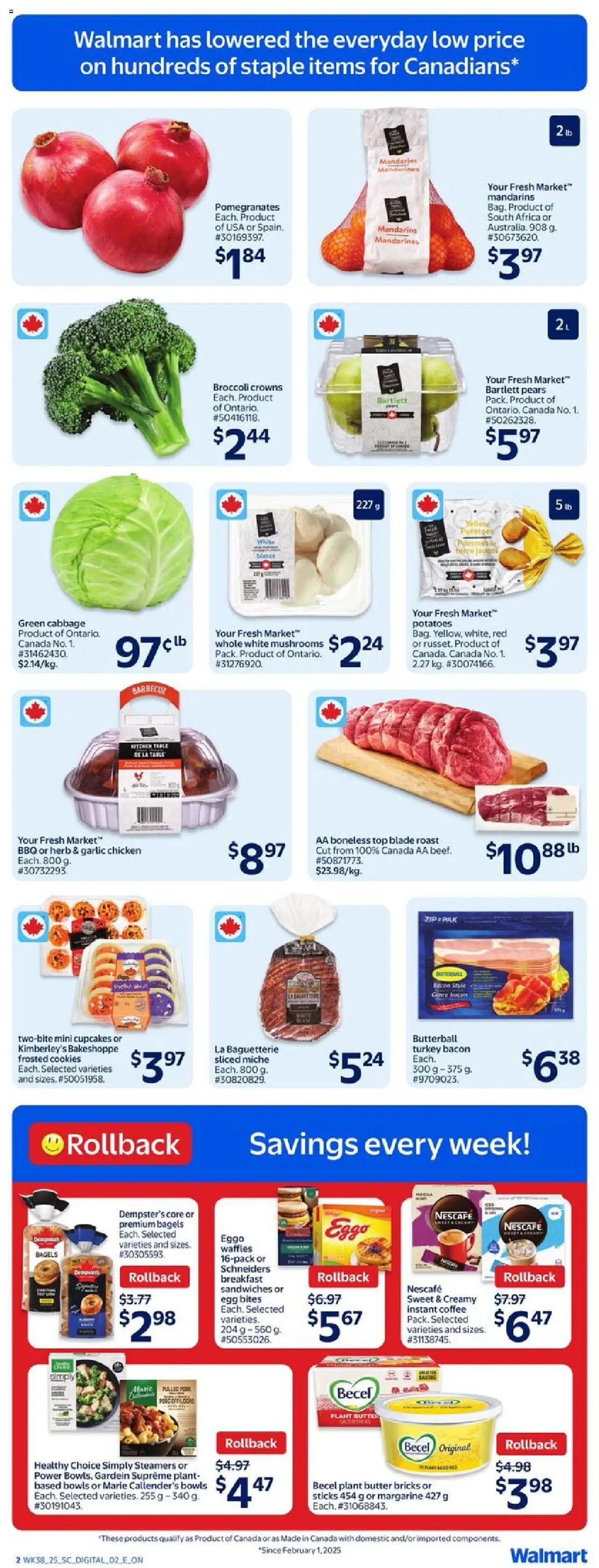 Walmart flyer valid from 16.10.2025 | Page: 3 | Products: Cookies, Turkey, Table, Chicken