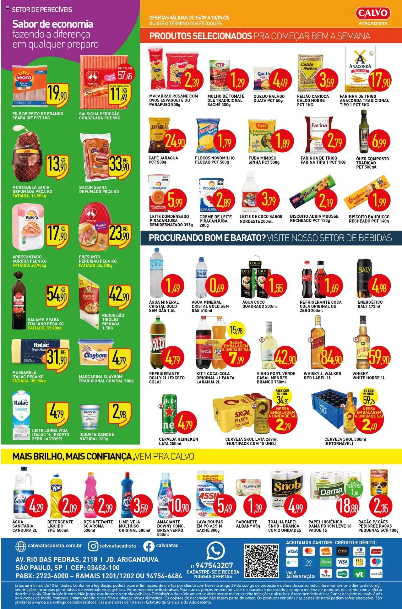 Calvo Atacadista Folheto - válido de 15.09.2025 | Página: 2 | Produtos: Feijão, Queijo, Requeijão, Peito de frango