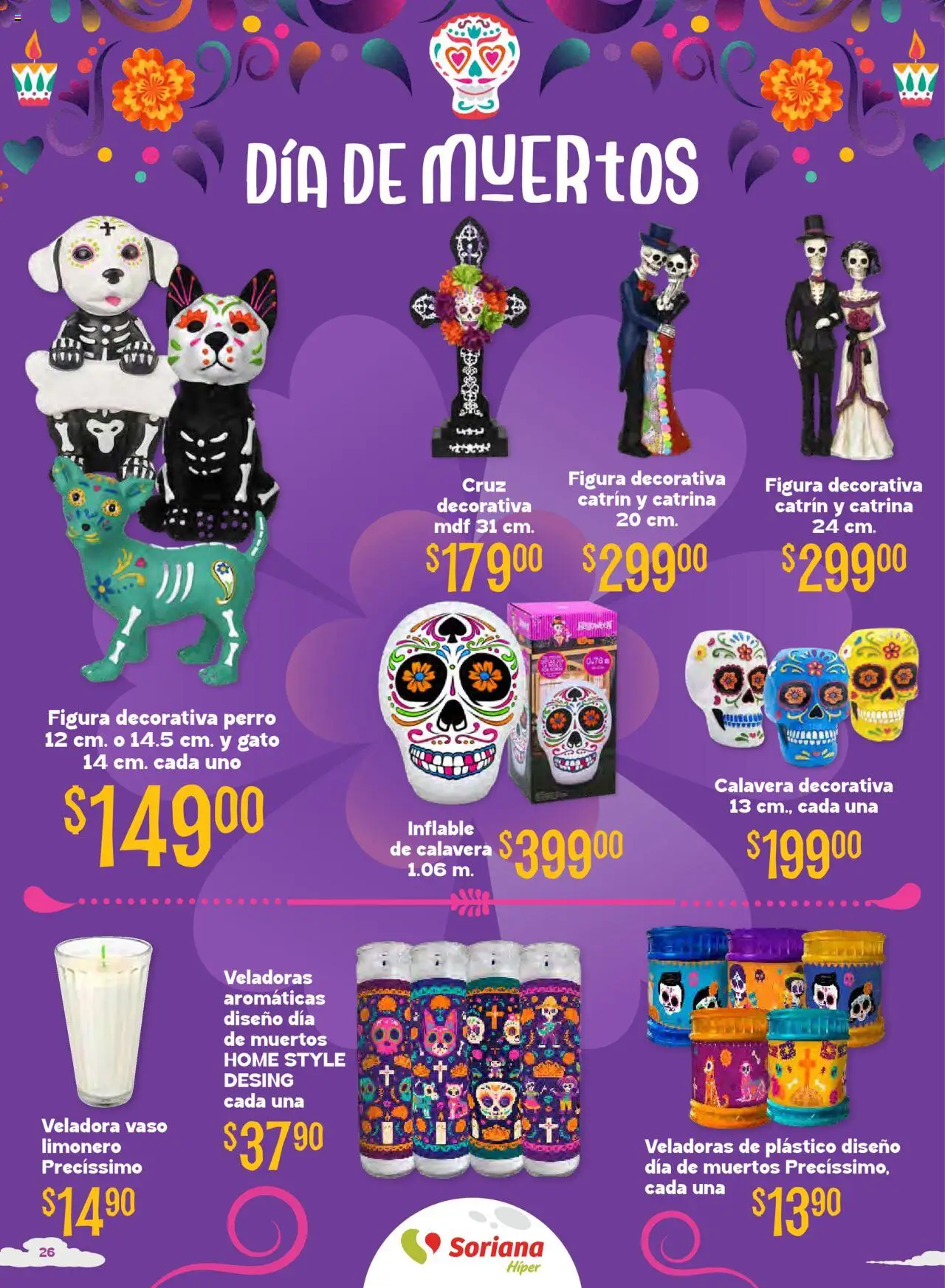 Nuevas ofertas de Soriana válidas en toda la República Mexicana desde el 16.10.2025. ¡Encuentra las mejores ofertas en Soriana - Halloween y Día de muertos Híper Nacional! | Página: 26