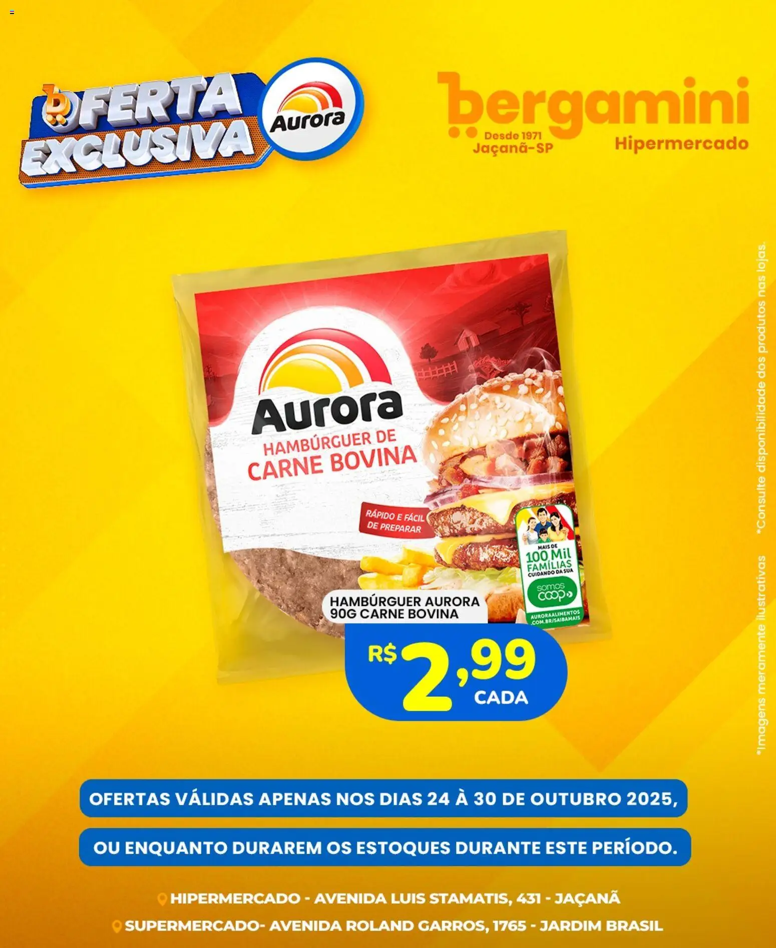 Supermercado Bergamini Folheto - válido de 24.10.2025 | Página: 5 | Produtos: Carne, Hambúrguer