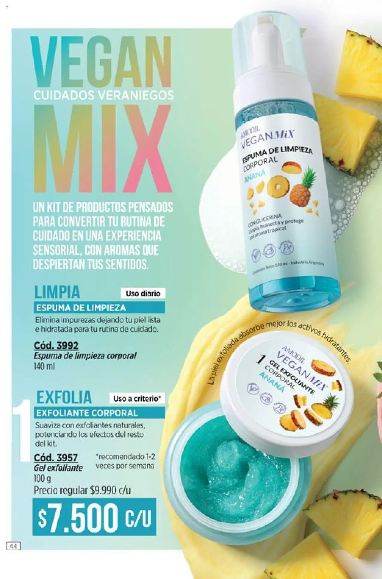 Catálogo Amodil Campaña 17/2025 │ válido desde el 14.10.2025 | Página: 44 | Productos: Exfoliante corporal, Ananá, Espuma
