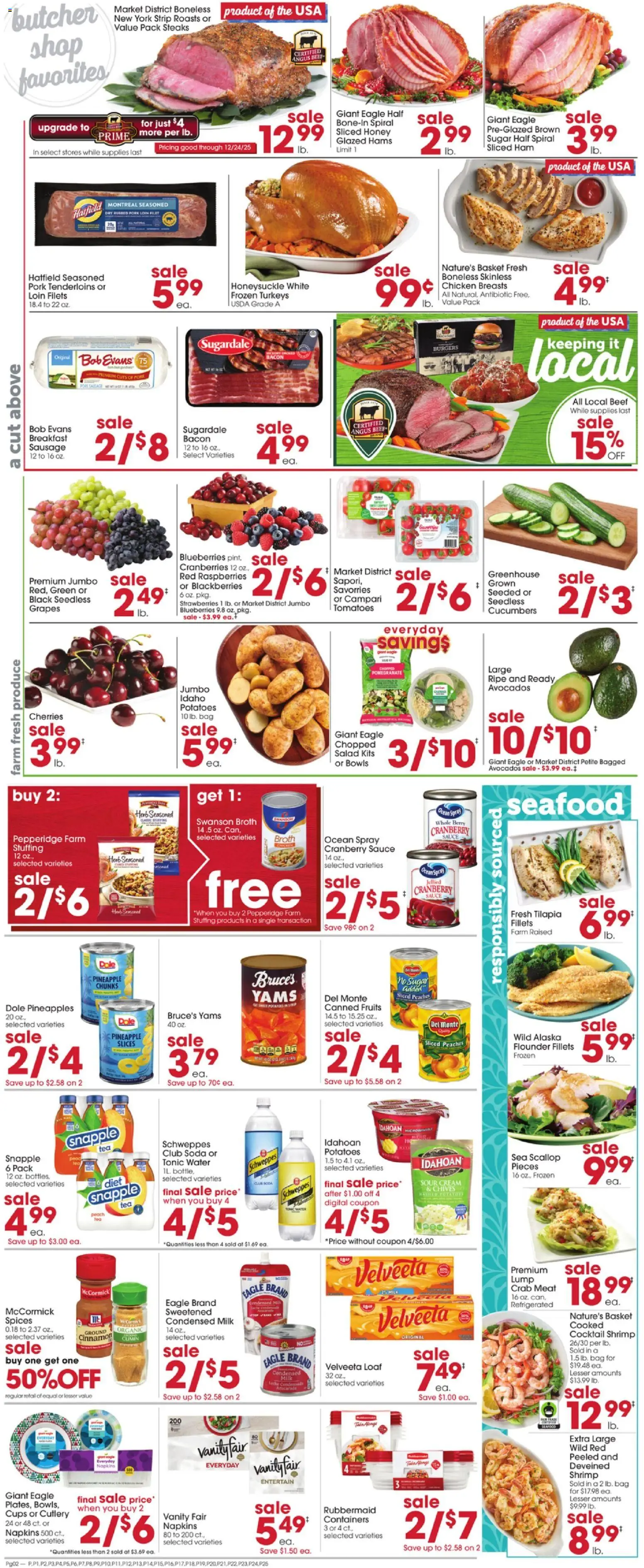 Giant Eagle Weekly Ad - valid from 11.12.2025 | Page: 2 | Products: Strawberries, Cucumbers, Sauce, Bag