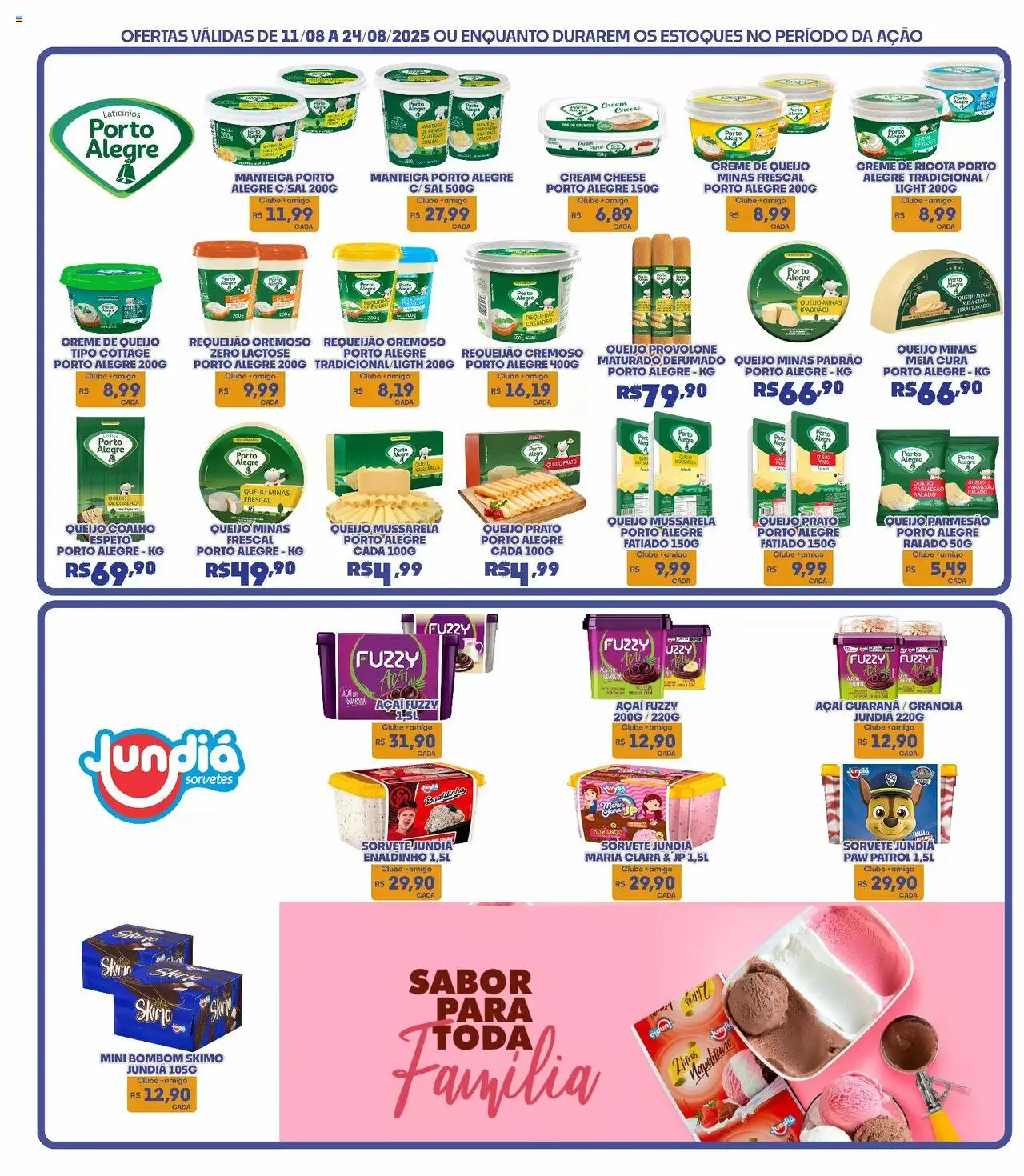 Boa Supermercados Folheto - válido de 11.08.2025 | Página: 12 | Produtos: Queijo coalho, Sorvete, Mussarela, Açaí