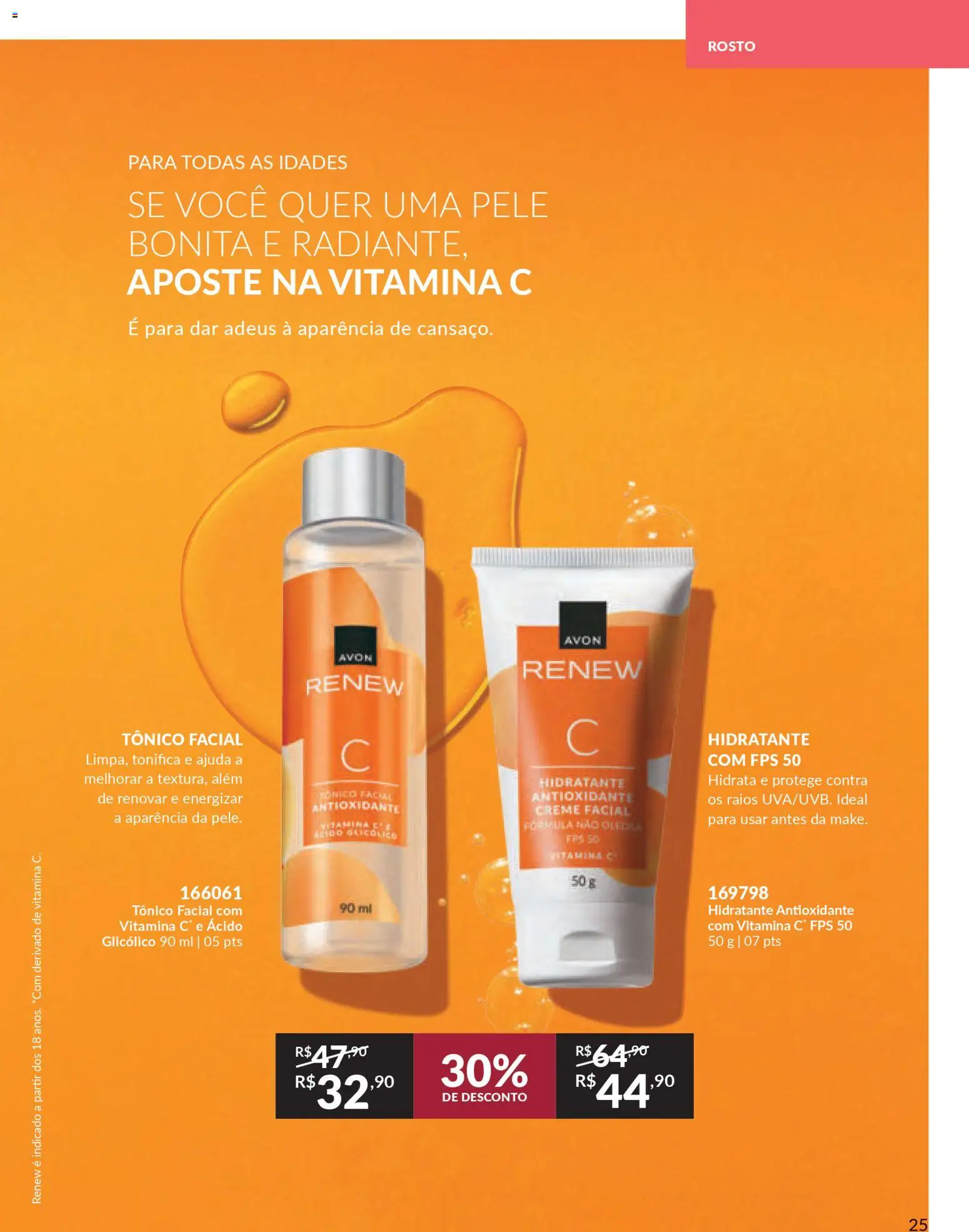 Avon Folheto - válido de 15.01.2026 | Página: 25 | Produtos: Tônico, Creme, Vitamina c
