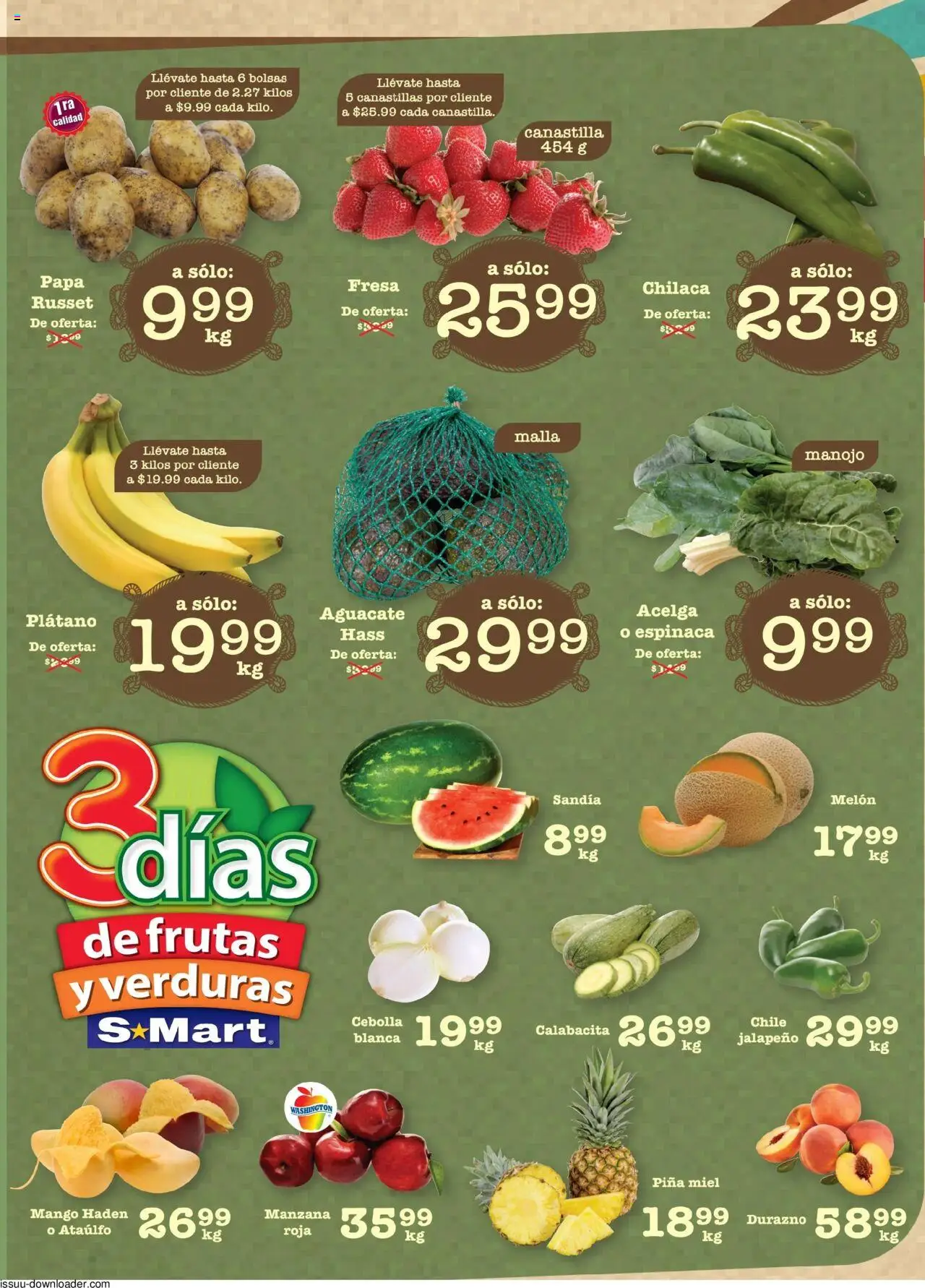 Nuevas ofertas de S-Mart válidas en toda la República Mexicana desde el 15.07.2025. ¡Encuentra las mejores ofertas en S-Mart folleto! | Página: 1 | Productos: Fresa, Plátano, Melón, Manzana