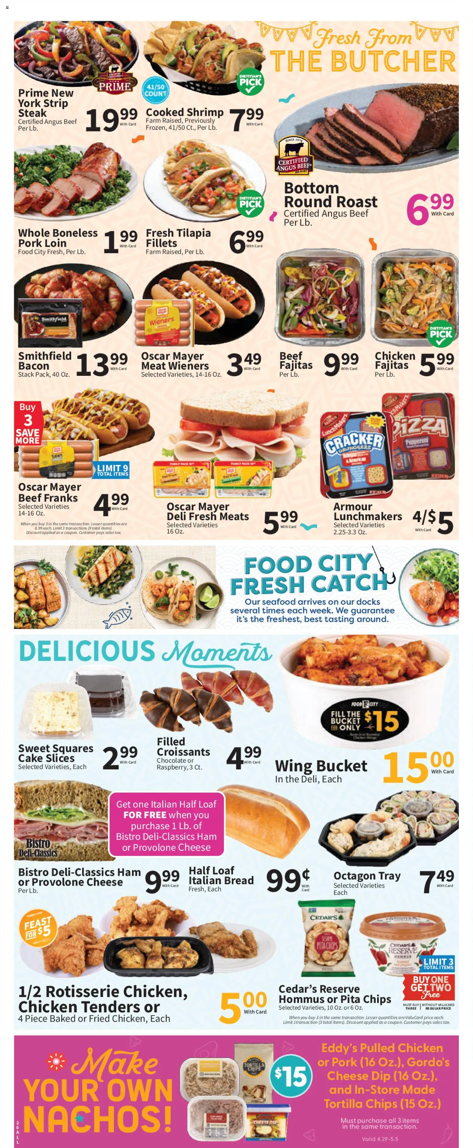 Food City Weekly Ad - valid from 01.05.2026 | Page: 4 | Products: Cheese, Ham, Pork, Seafood