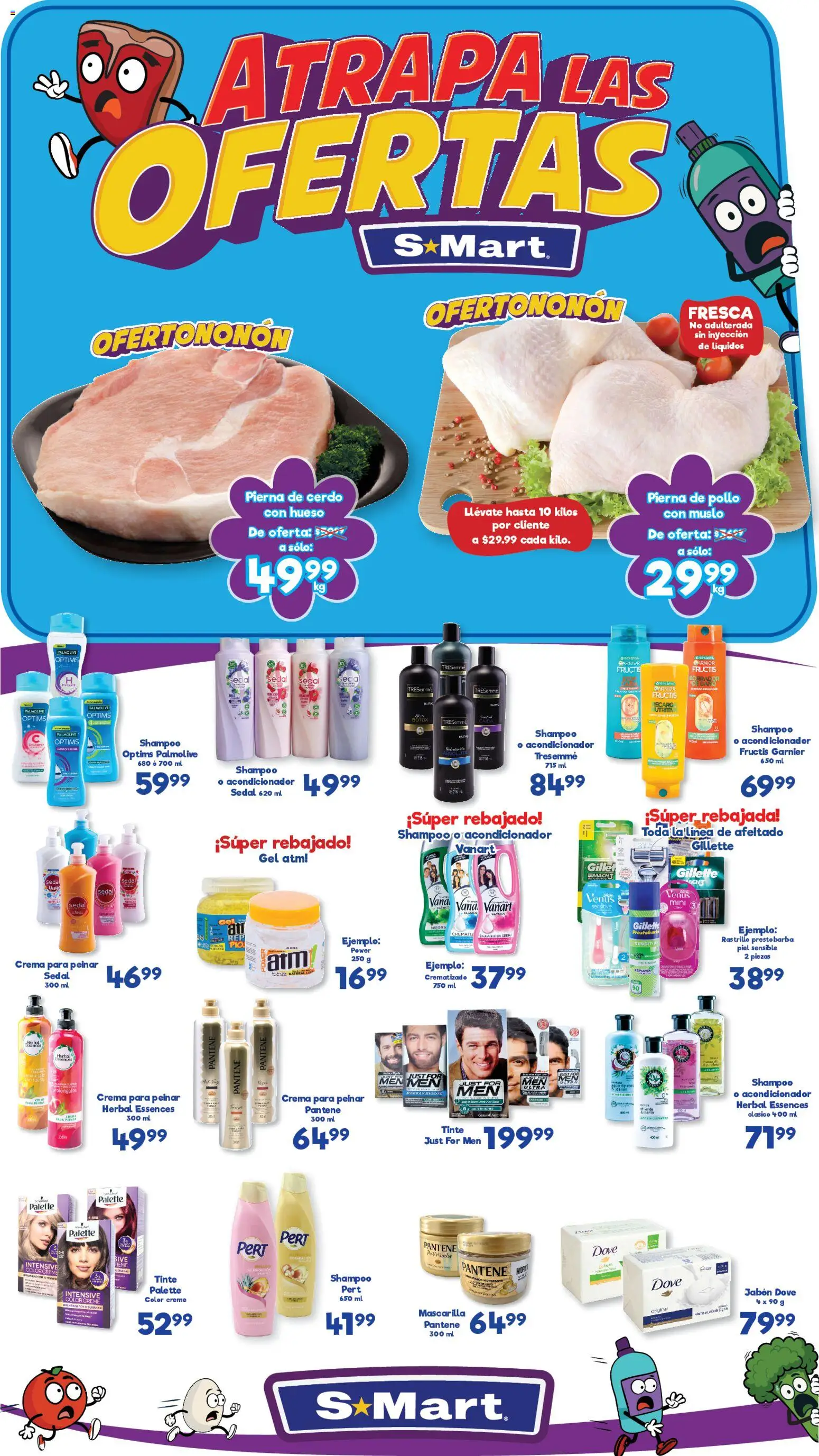 Nuevas ofertas de S-Mart válidas en toda la República Mexicana desde el 30.01.2026. ¡Encuentra las mejores ofertas en S-Mart folleto Ofertas de feria Chihuahua! | Página: 1 | Productos: Pollo, Crema, Té, Acondicionador