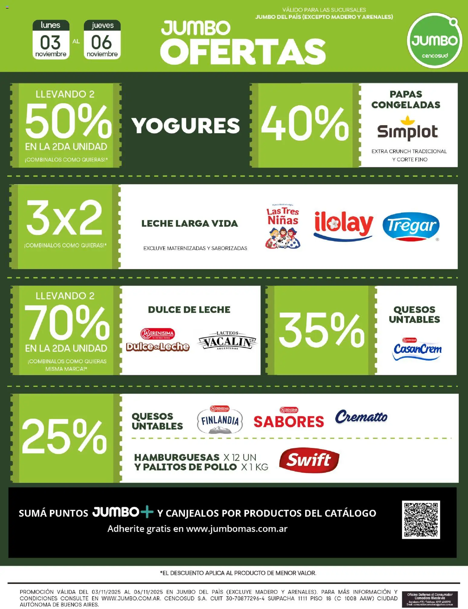 Jumbo ofertas │ válido desde el 03.11.2025 | Página: 2 | Productos: Teléfono, Pollo, Dulce de leche, Leche