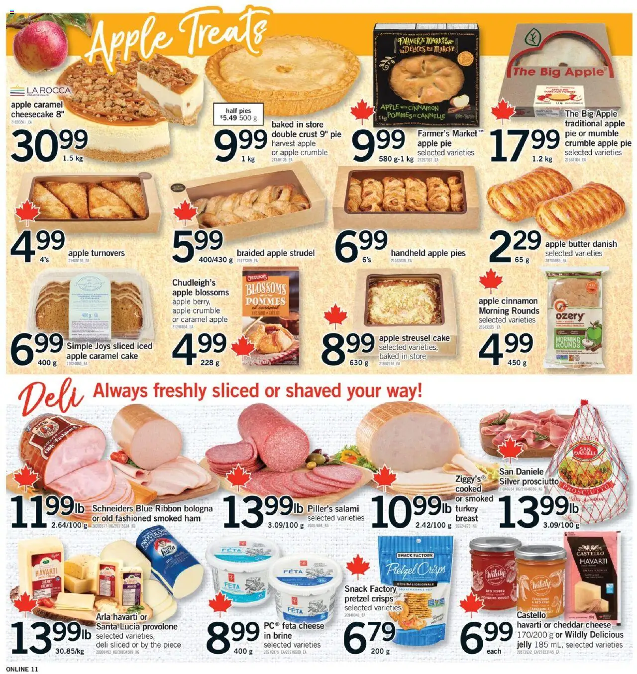 Fortinos flyer valid from 18.09.2025 | Page: 11 | Products: Butter, Cheese, Salami, Ham
