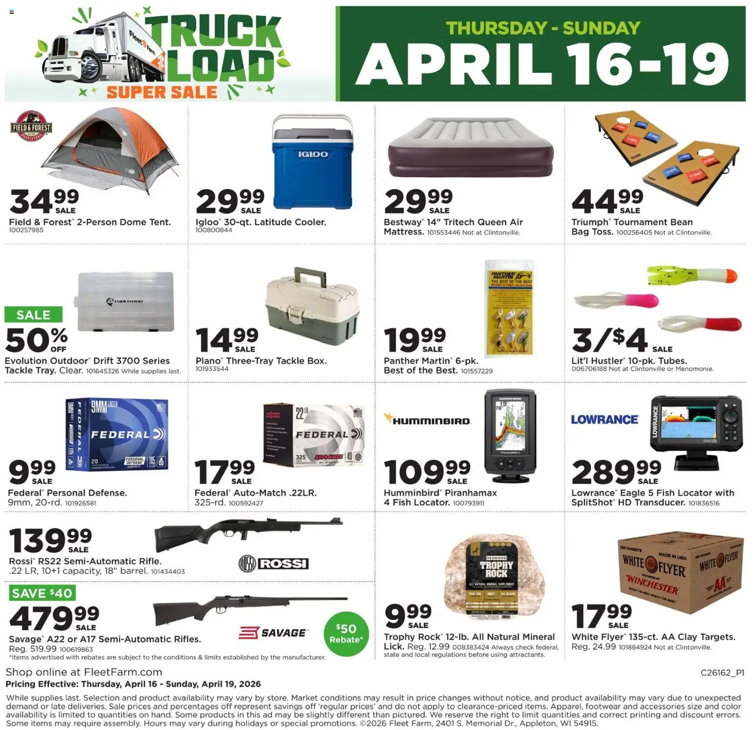 Mills Fleet Farm  Truckload Event - valid from 16.04.2026 | Page: 4 | Products: Fish, Bag
