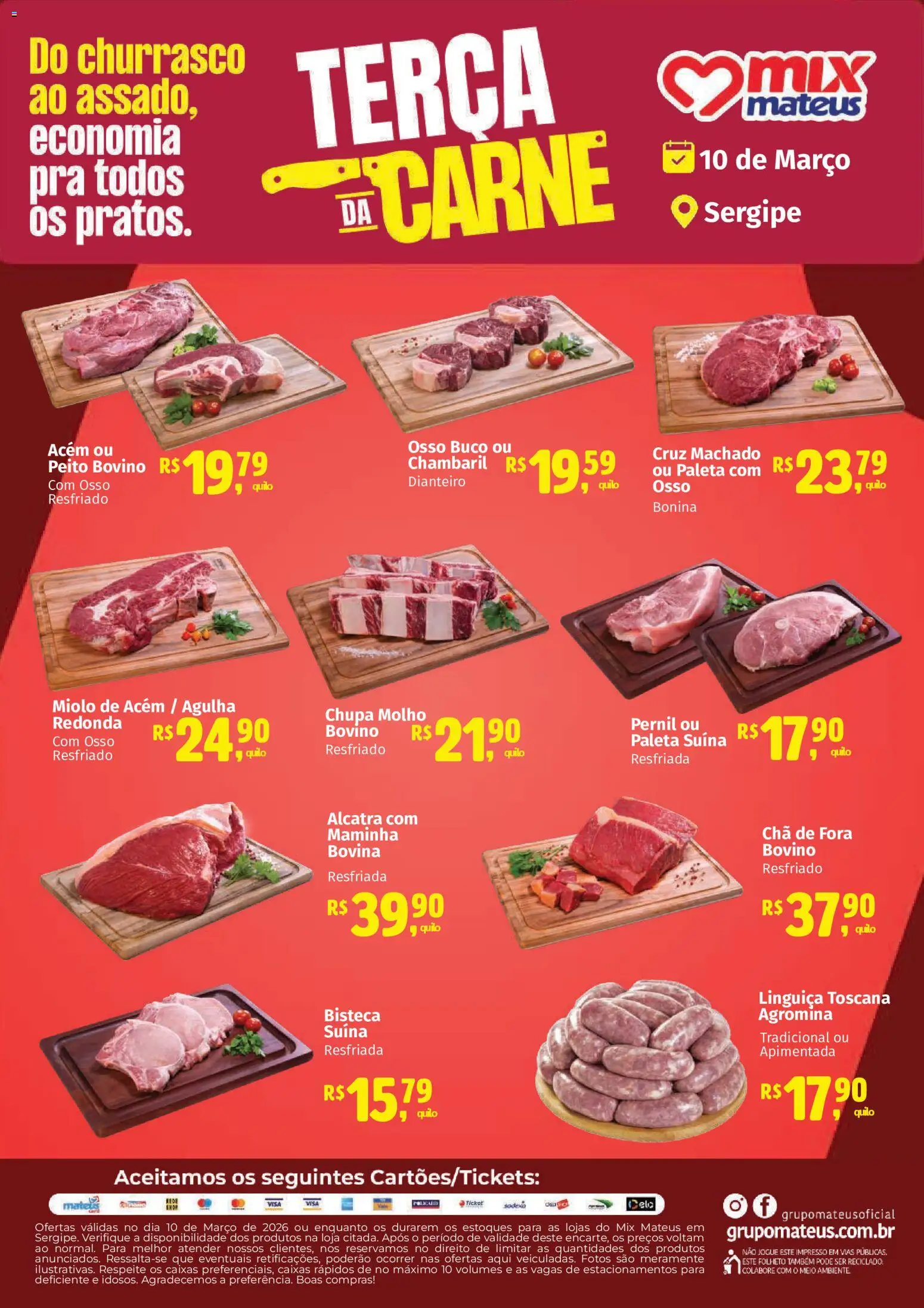 Mateus Folheto - válido de 10.03.2026 | Página: 1 | Produtos: Acém, Maminha, Pernil, Chá