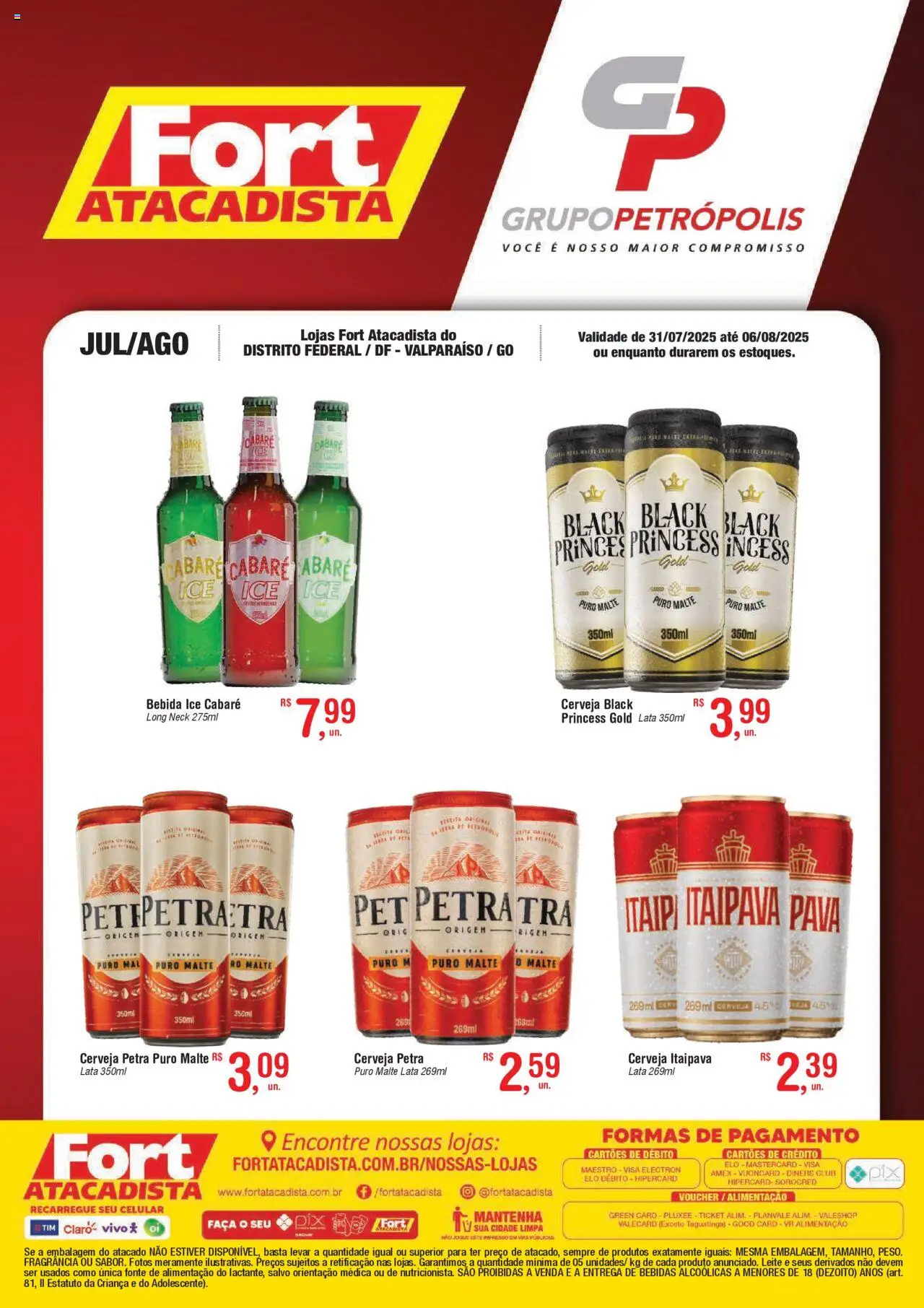 Fort Atacadista Folheto - válido de 31.07.2025 | Página: 1 | Produtos: Fragrância, Leite, Faca, Bebida
