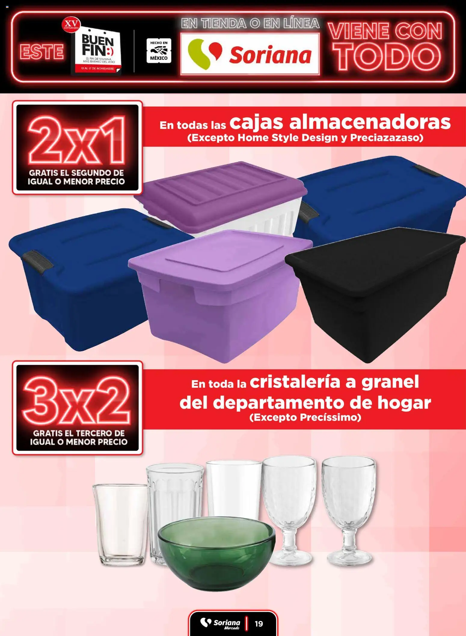 Nuevas ofertas de Soriana válidas en toda la República Mexicana desde el 13.11.2025. ¡Encuentra las mejores ofertas en Soriana - Buen Fin Mercado Nacional! | Página: 19