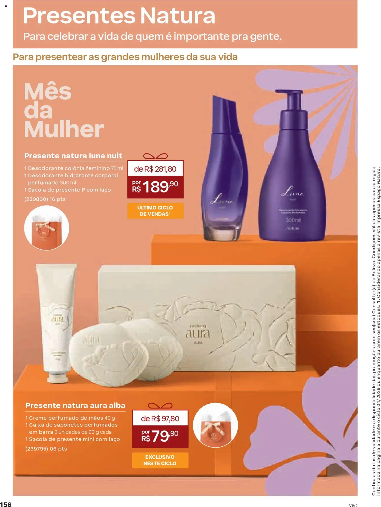Natura Folheto - válido de 19.02.2026 | Página: 156 | Produtos: Hidratante corporal, Desodorante, Caixa, Creme