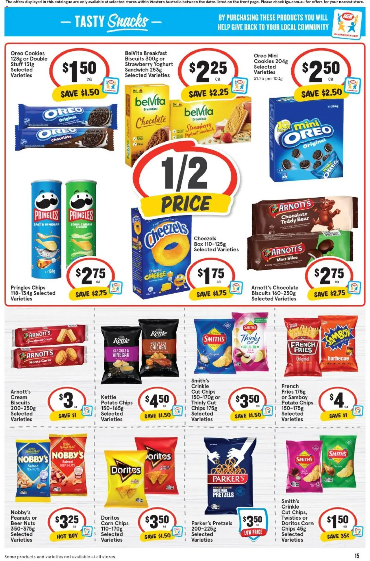 IGA catalogue - valid from 13.08.2025 | Page: 15 | Products: Sour cream, Nuts, Biscuits, Pretzels