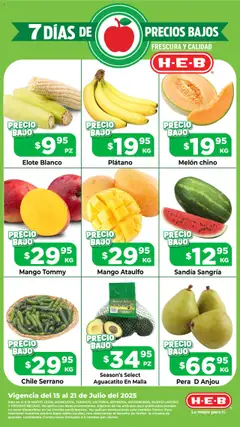 Vista previa de H-E-B - Folleto Precio Bajo, nuevo folleto de la tienda, válido en México a partir del 15.07.2025