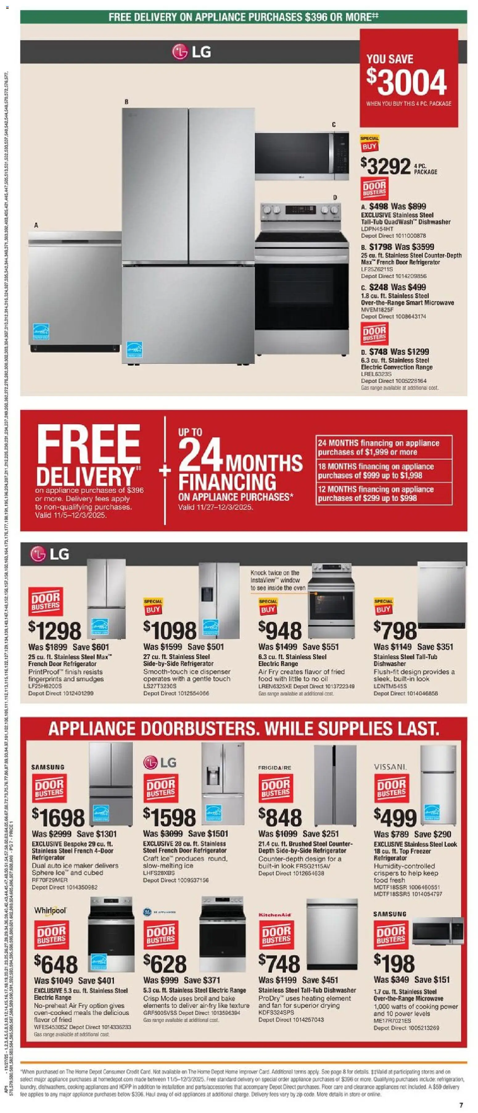 Home Depot Local Ad - AZ - valid from 27.11.2025 | Page: 7 | Products: Freezer, Oven, Dishwasher, Fan