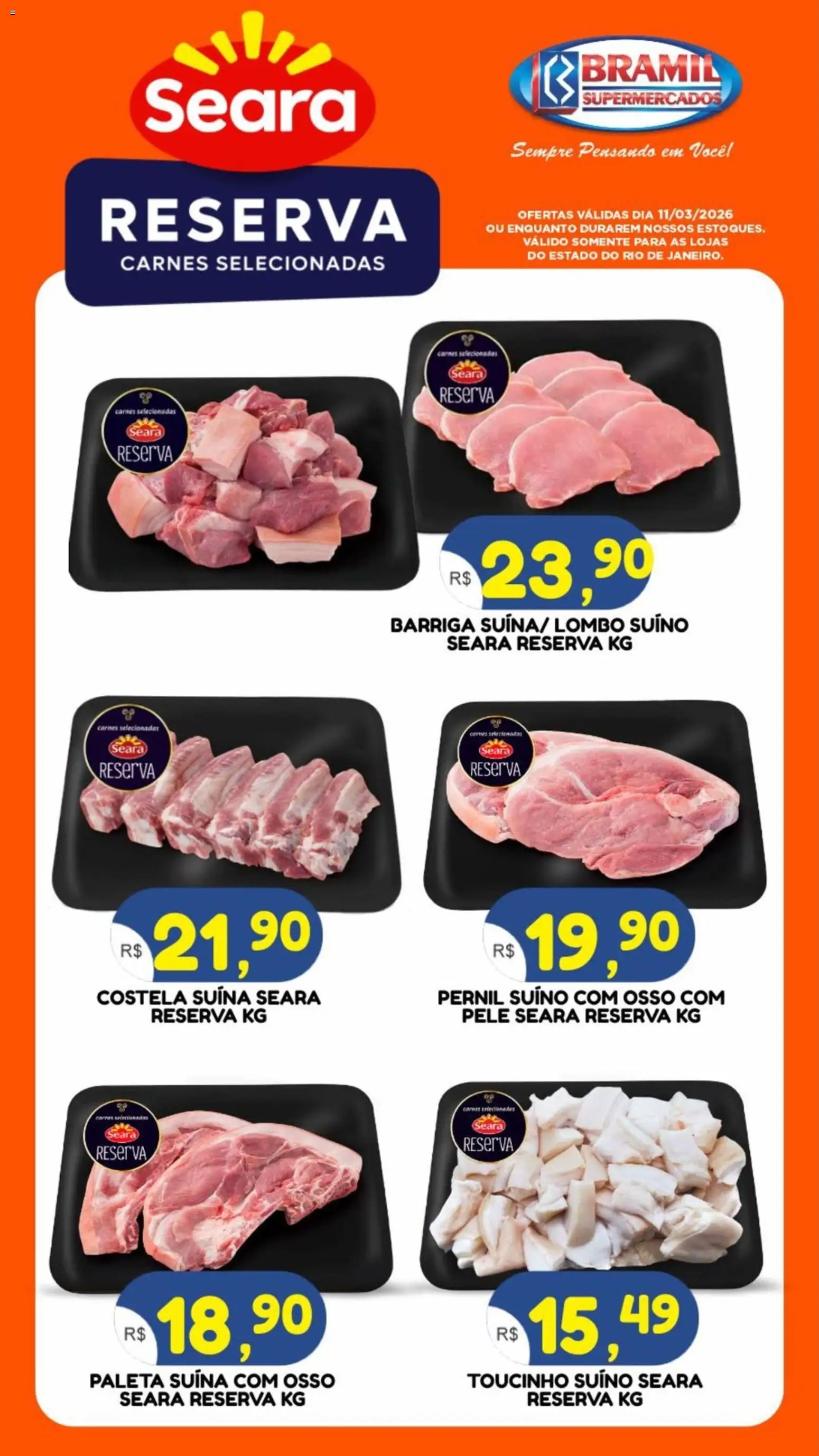 Bramil Supermercados Folheto - válido de 11.03.2026 | Página: 1 | Produtos: Lombo, Pernil