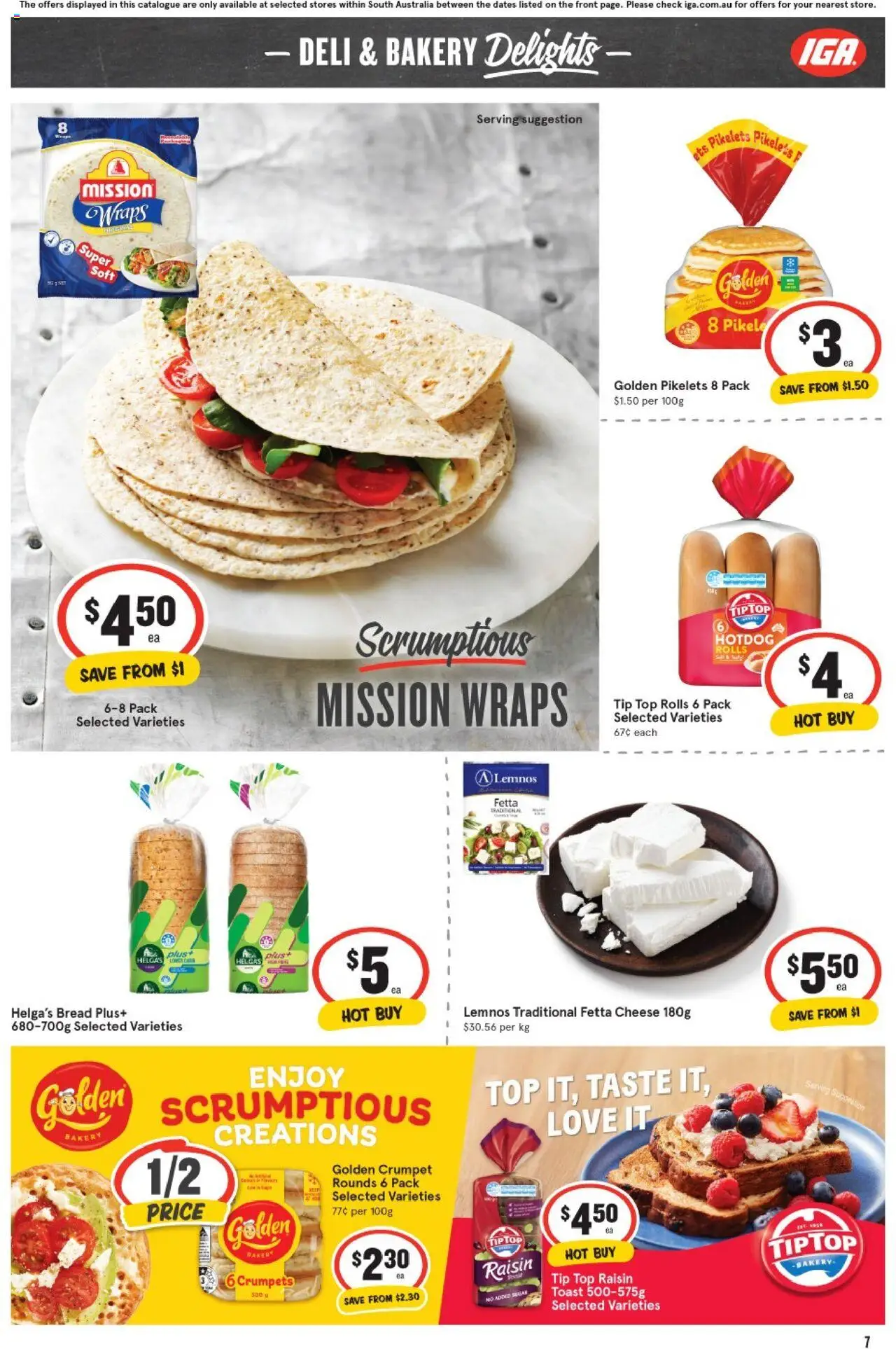 IGA catalogue - valid from 27.08.2025 | Page: 7 | Products: Crumpets, Cheese, Sugar, Bakery