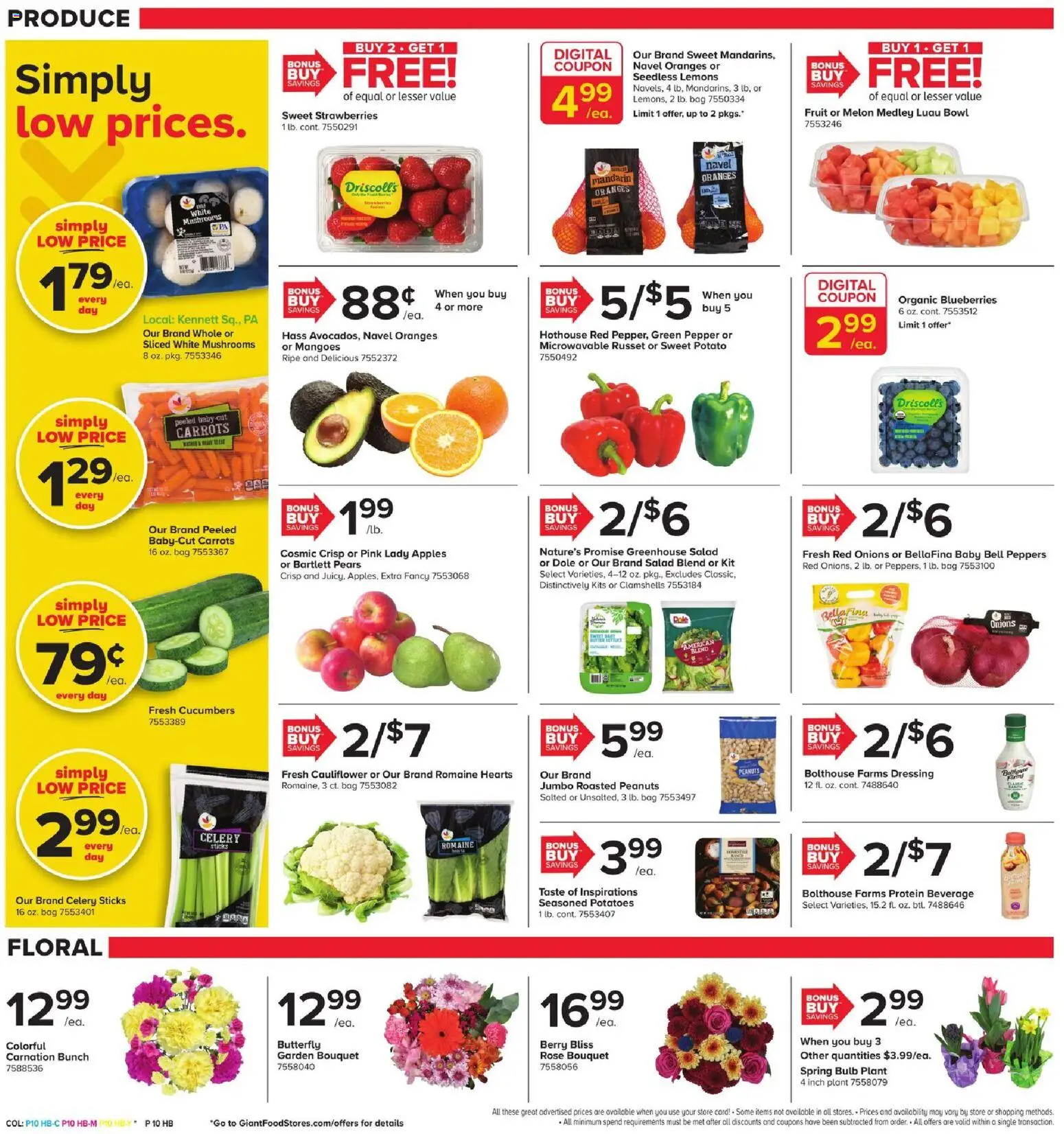 Giant Weekly Ad - valid from 09.01.2026 | Page: 8 | Products: Romaine, Mushrooms, Apples, Blueberries