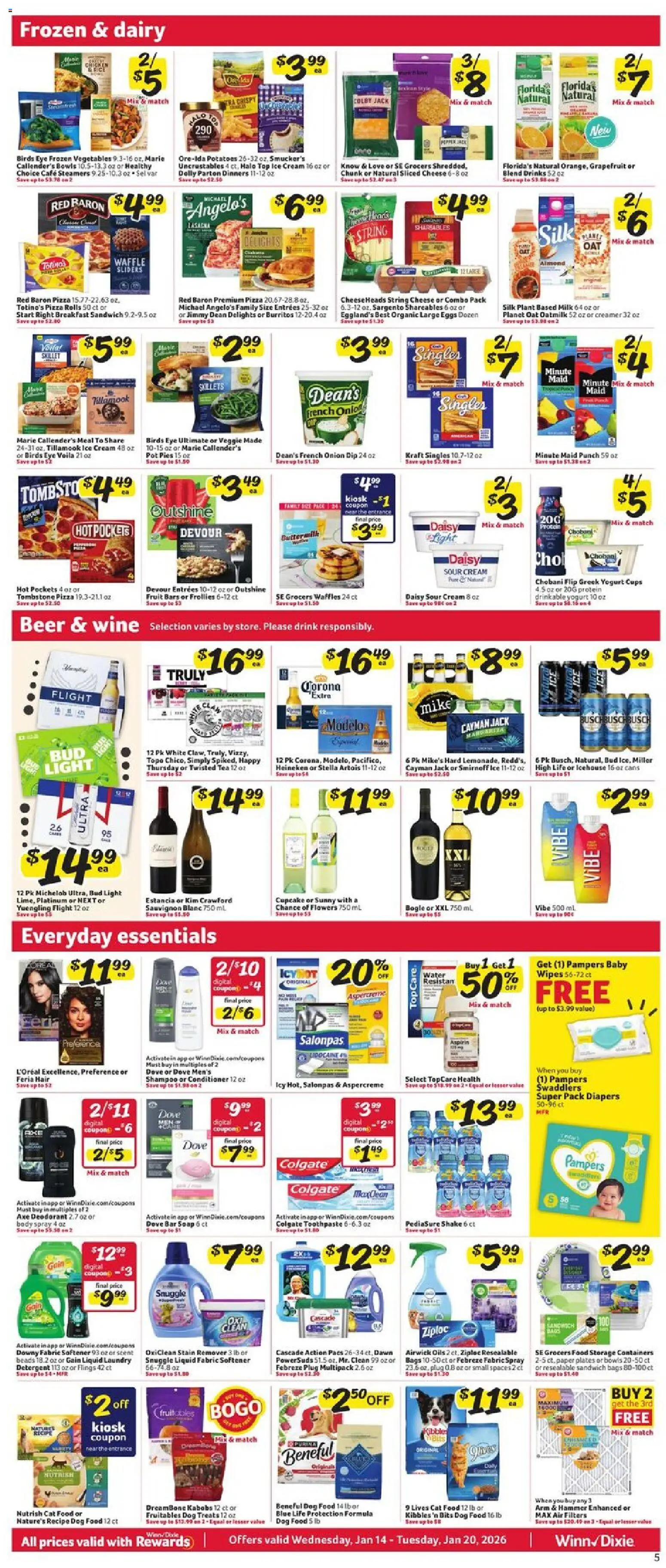 Winn Dixie Weekly Circular - GA - valid from 14.01.2026 | Page: 5 | Products: Cat Food, Hammer, Ice cream, Cupcake