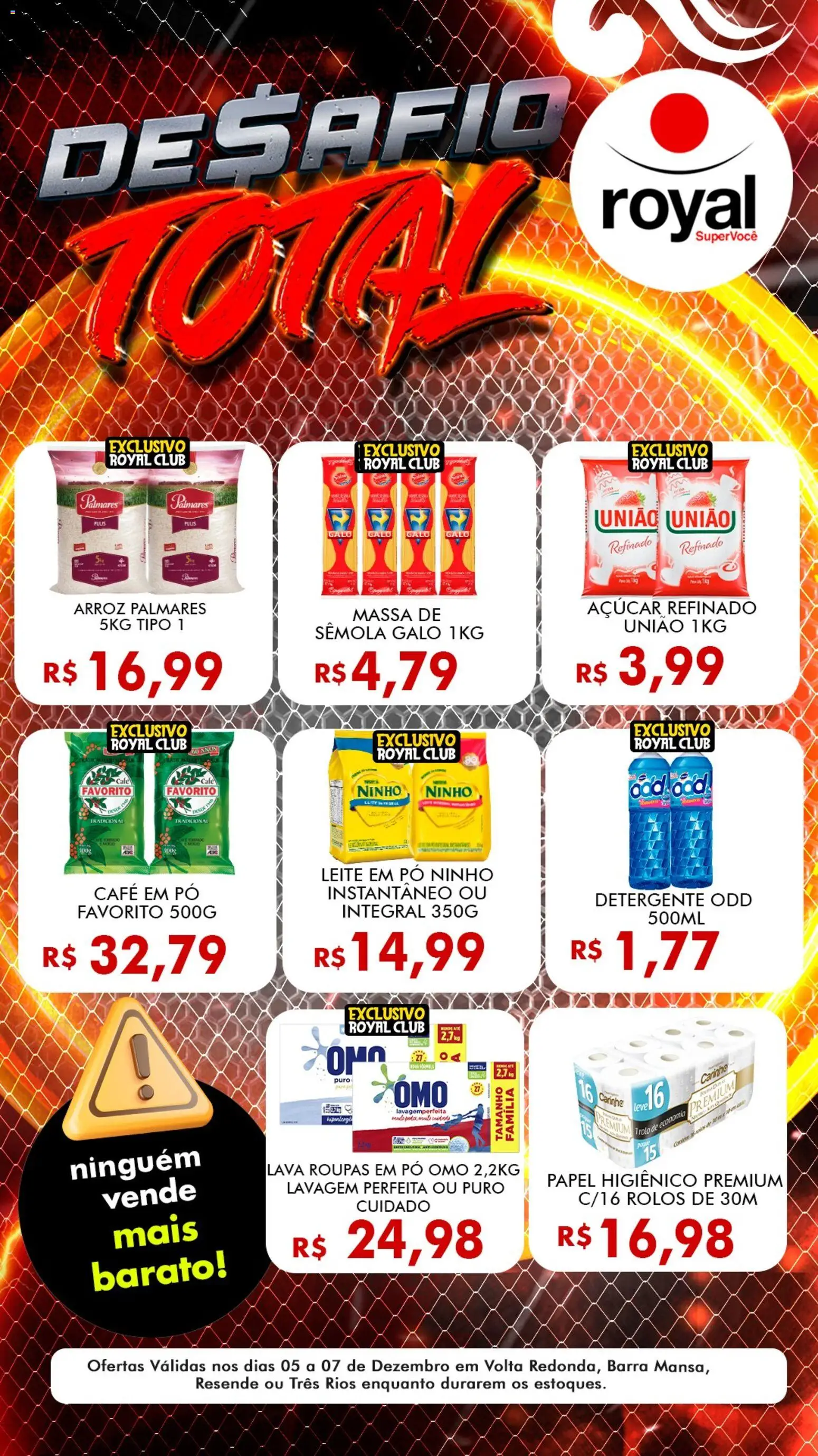 Royal Supermercados Folheto - válido de 05.12.2025 | Página: 1 | Produtos: Pó, Detergente, Leite, Açúcar