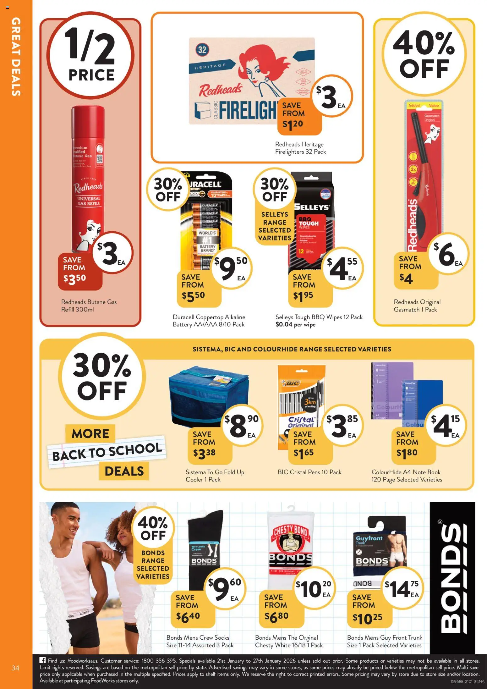 Foodworks catalogue - valid from 21.01.2026 | Page: 34 | Products: Shelf, Battery, Socks