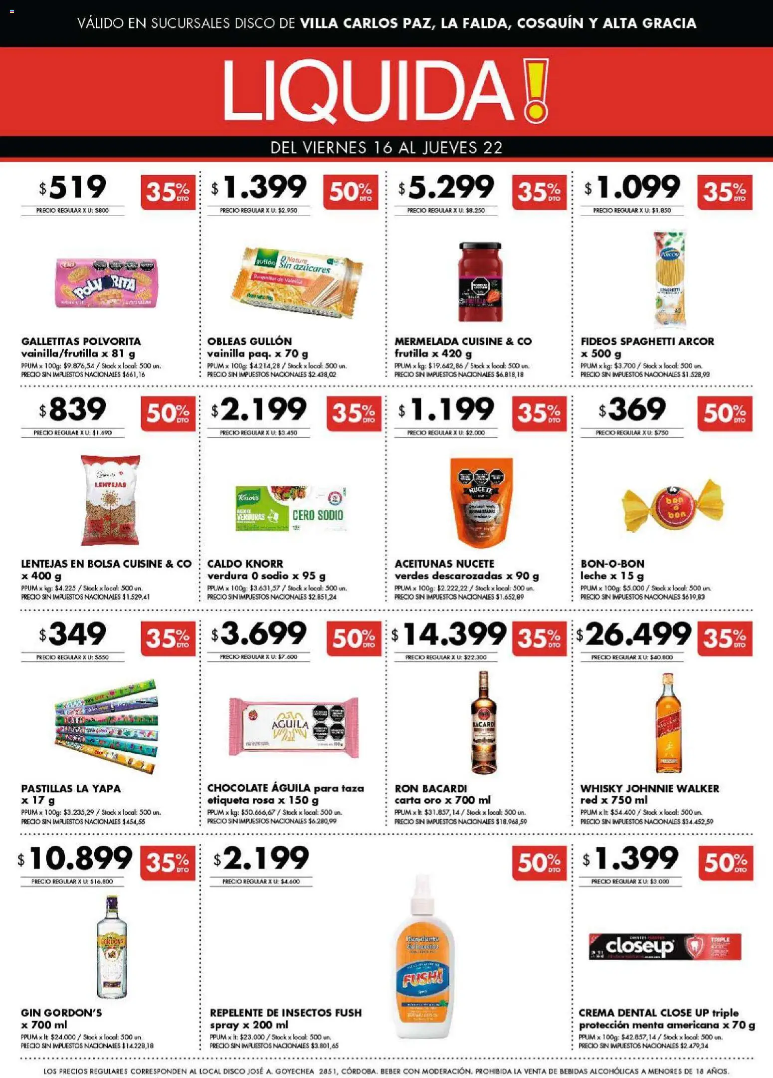 Disco - Ofertas | Punilla │ válido desde el 15.01.2026 | Página: 6 | Productos: Lentejas, Mermelada, Fideos, Crema
