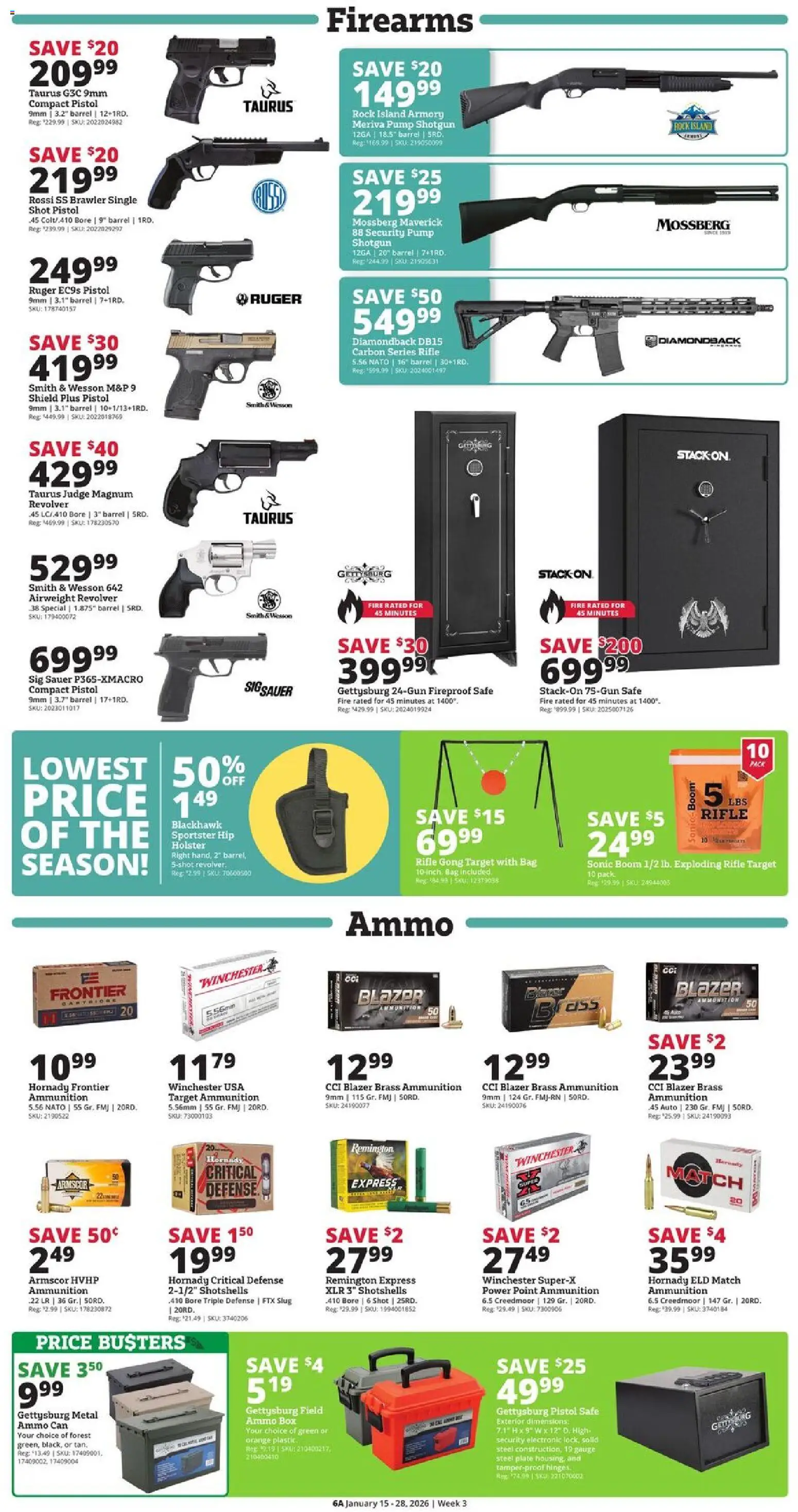Rural King Weekly Ad - valid from 15.01.2026 | Page: 6 | Products: Safe, Box, Pump, Shotgun