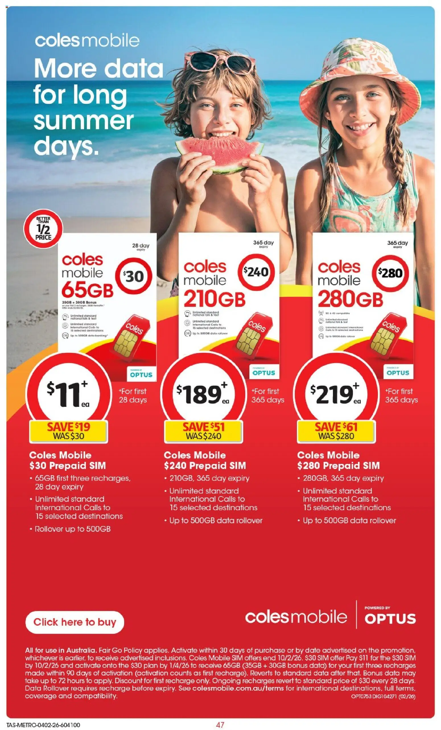 Coles catalogue - valid from 04.02.2026 | Page: 48 | Products: Date, Mobile