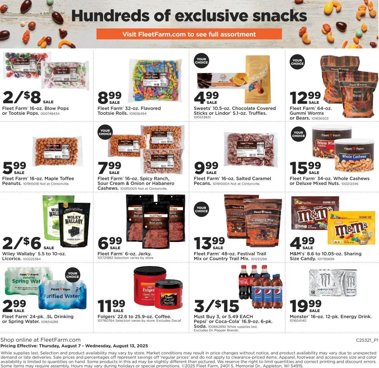 Mills Fleet Farm Weekly Ad - valid from 07.08.2025 | Page: 17 | Products: Chocolate, Beef, Beet, Onion