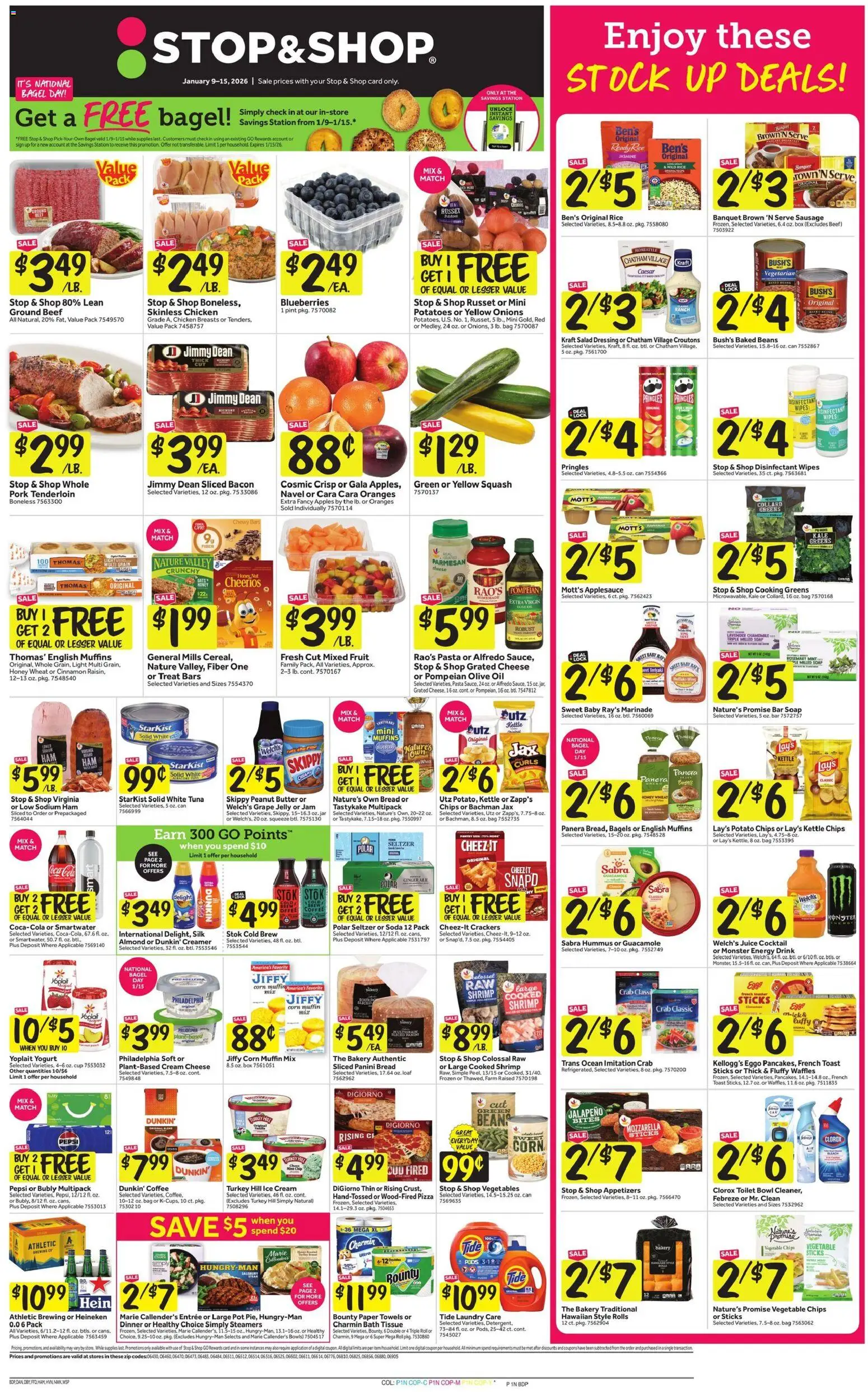 Stop & Shop Weekly Ad - valid from 09.01.2026 | Page: 1 | Products: Kale, Oil, Chips, Sausage