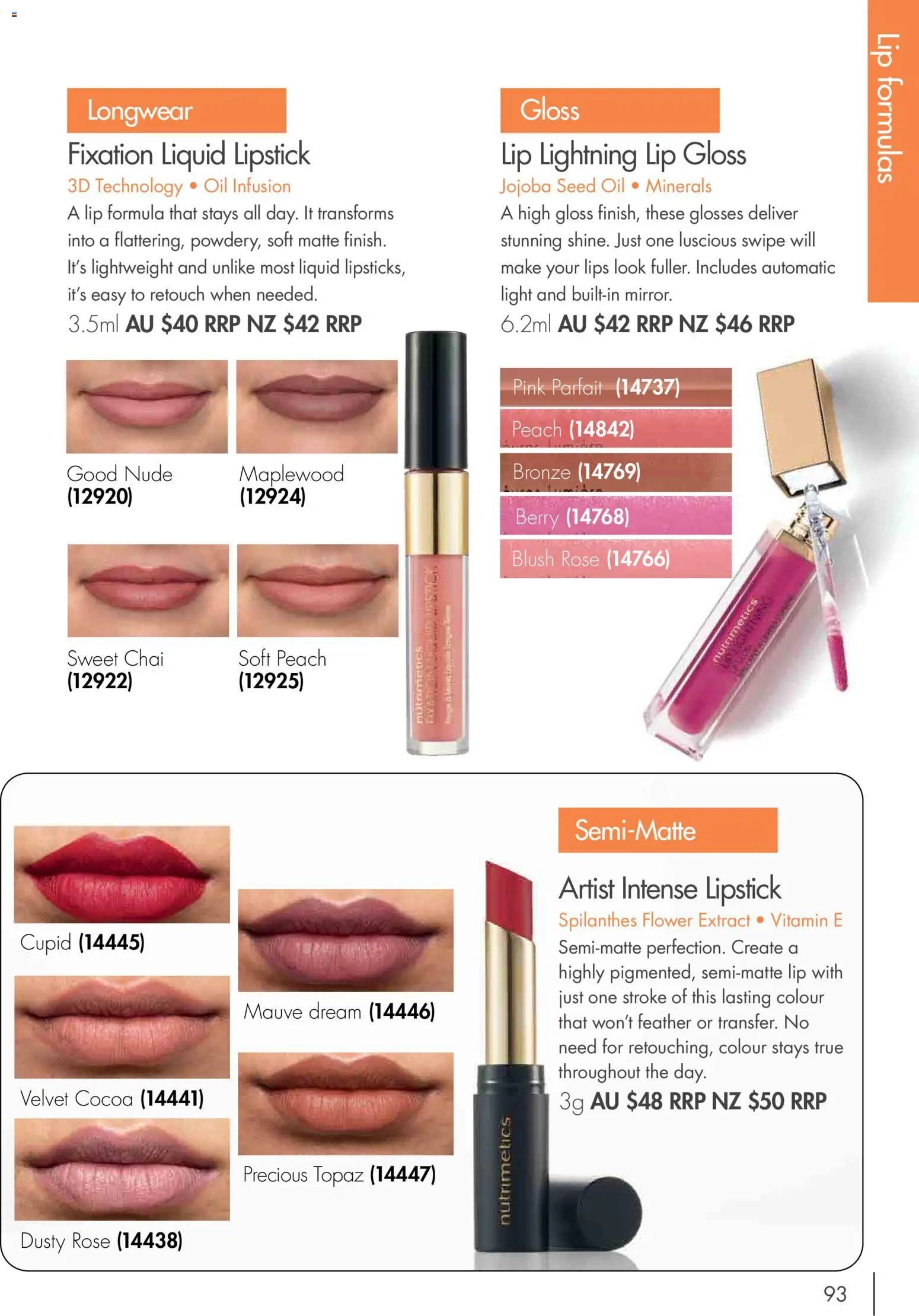 Nutrimetics catalogue - valid from 01.01.2026 | Page: 93 | Products: Light, Blush, Lipstick, Peach