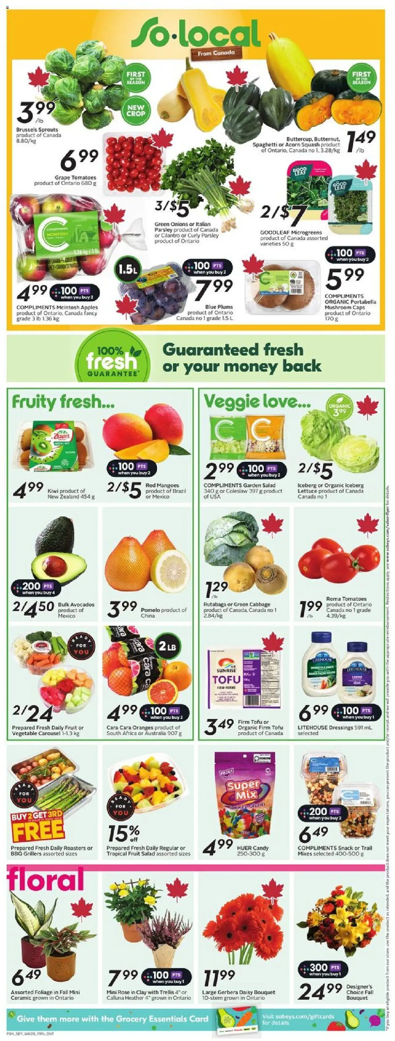 Sobeys flyer valid from 11.09.2025 | Page: 7 | Products: Kiwi, Salad, Apples, Oranges